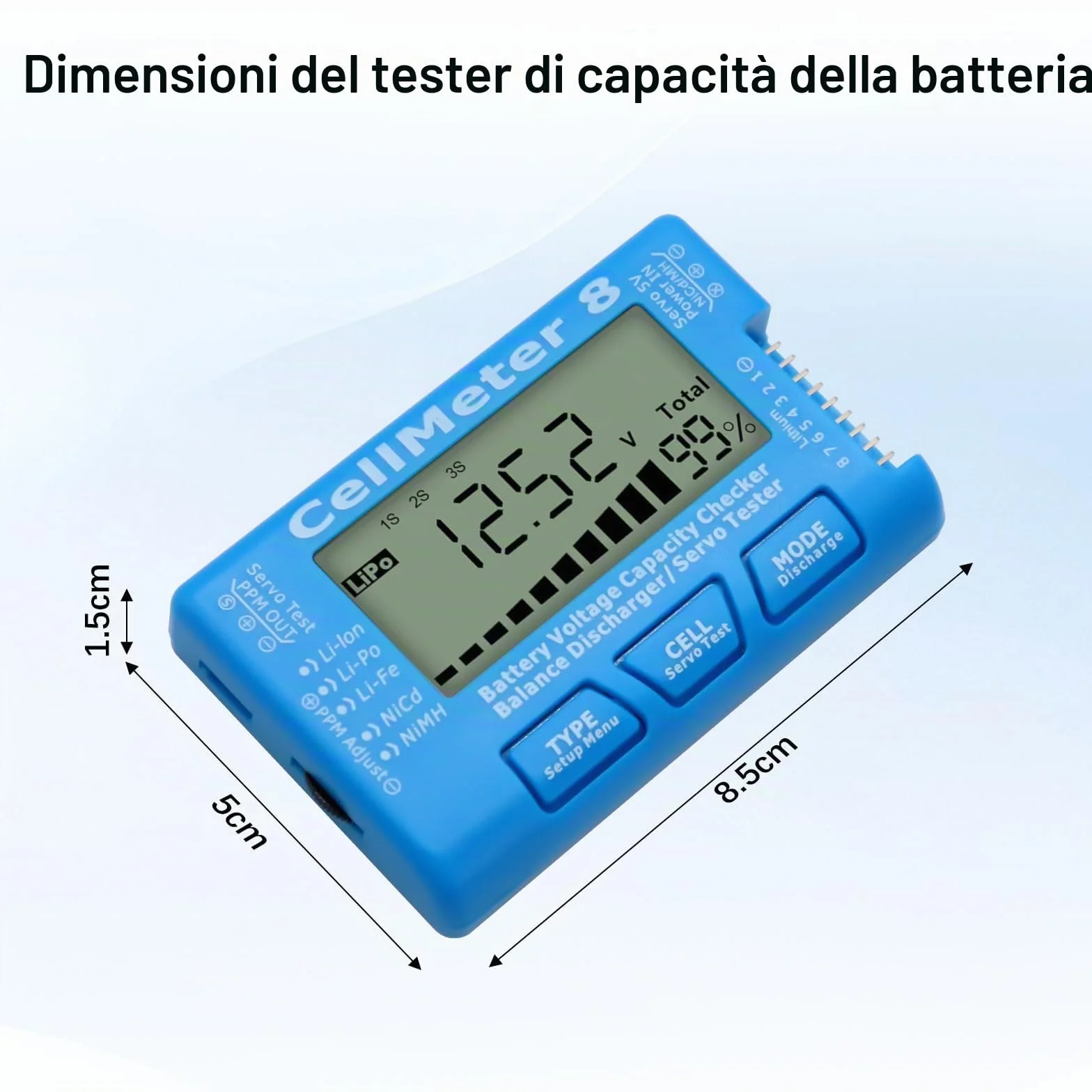 AYWHP Digital Battery Capacity Tester LCD Voltage Controller per LiPo LiFe Li-Ion NiCd NiMh
