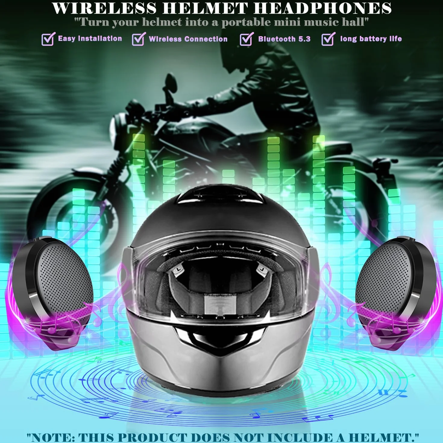 Interfono Moto Bluetooth Casco Telecomando Wireless Senza Rumore Vento Lunga Durata Batteria Motociclismo Sci Ciclismo