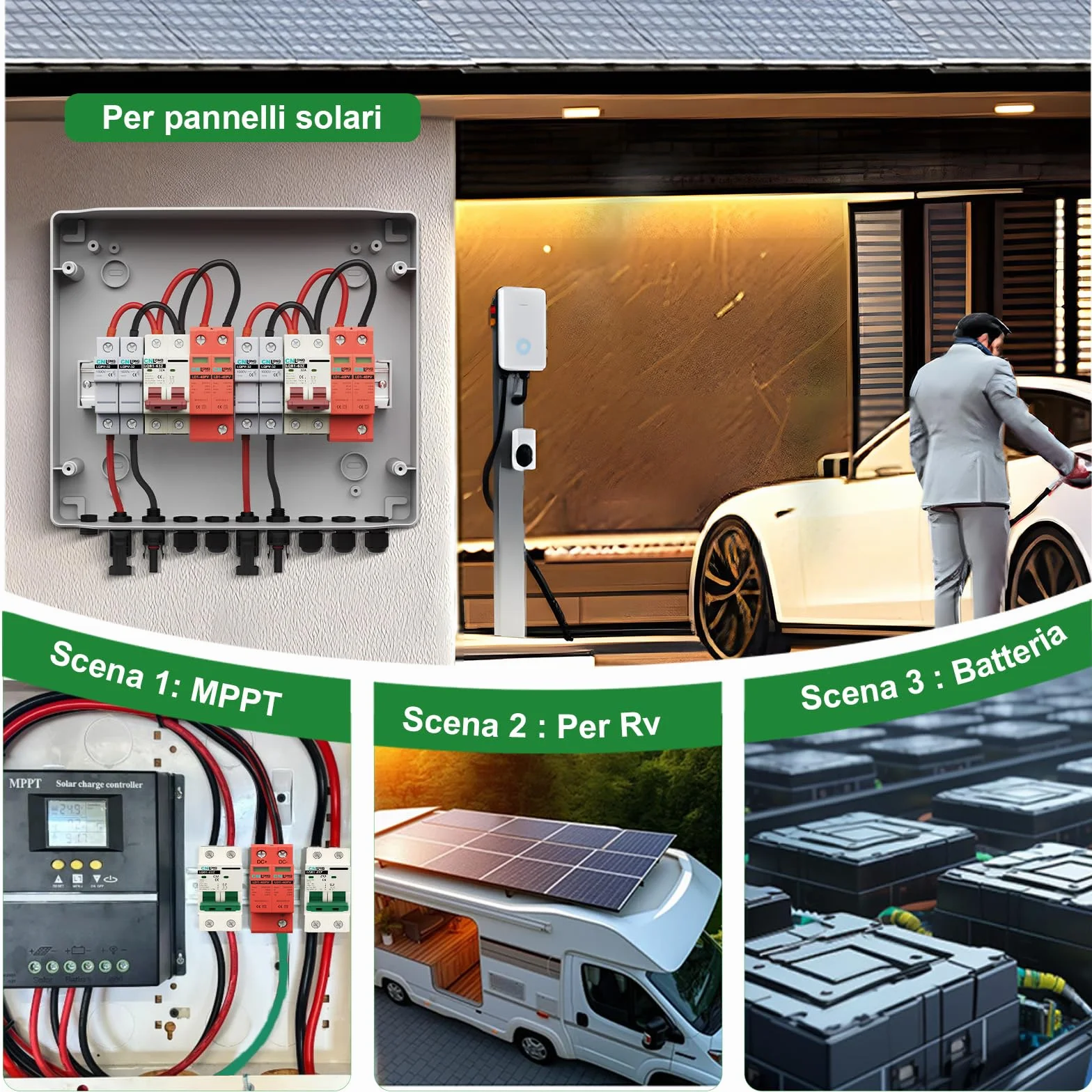 Scaricatore di Sovratensione DC1000V 20kA~40kA 2P Fotovoltaico Protezione Contro Sovratensioni