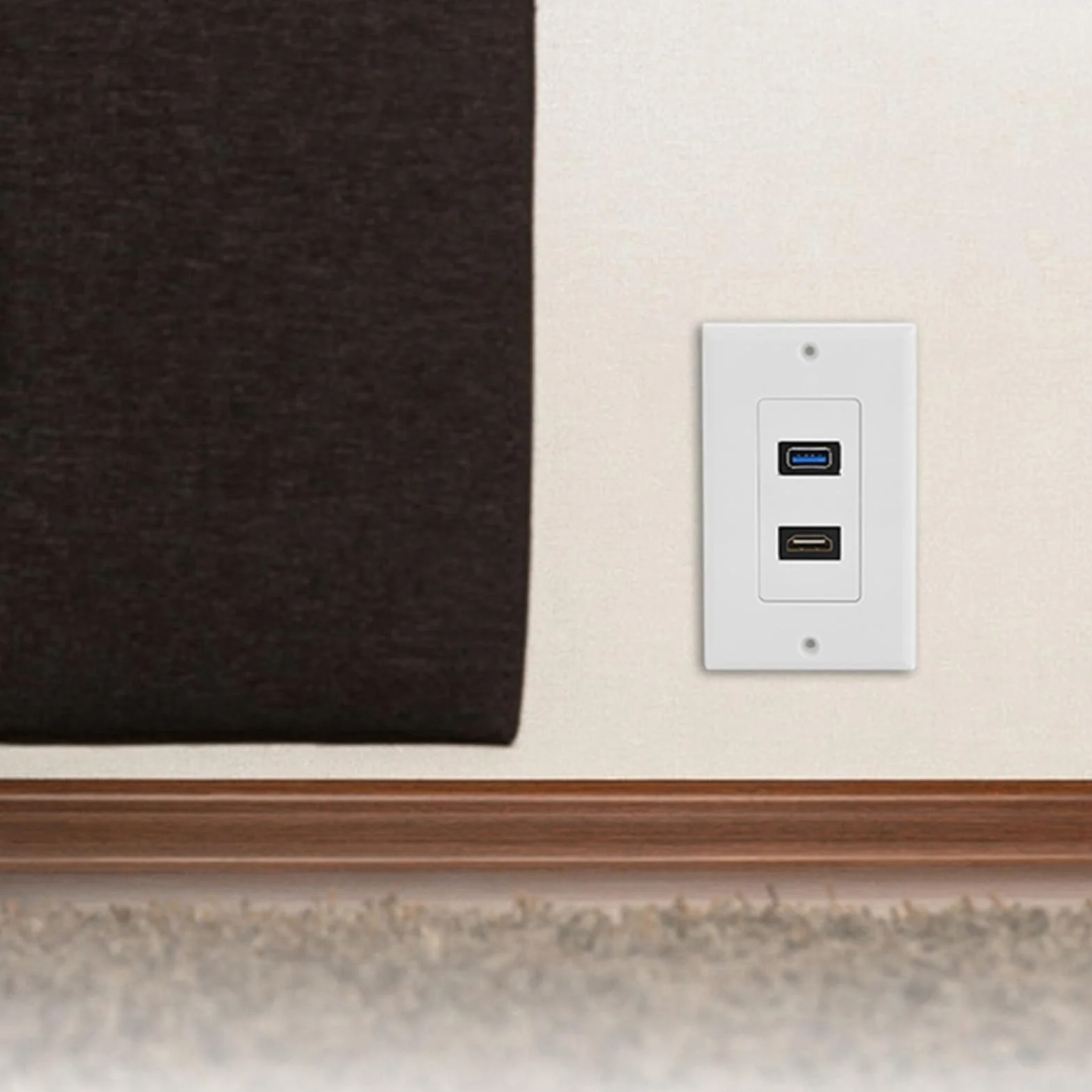 Crabtree HDMI 2.0 USB 3.0 Ethernet Wall Plate Multimedia Panel
