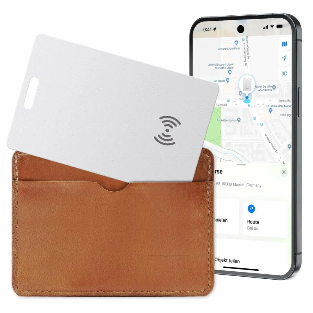 Wallet Tracker Android Ricaricabile Senza Cavo IP68 Impermeabile Compatibile Google Trova il Mio Dispositivo