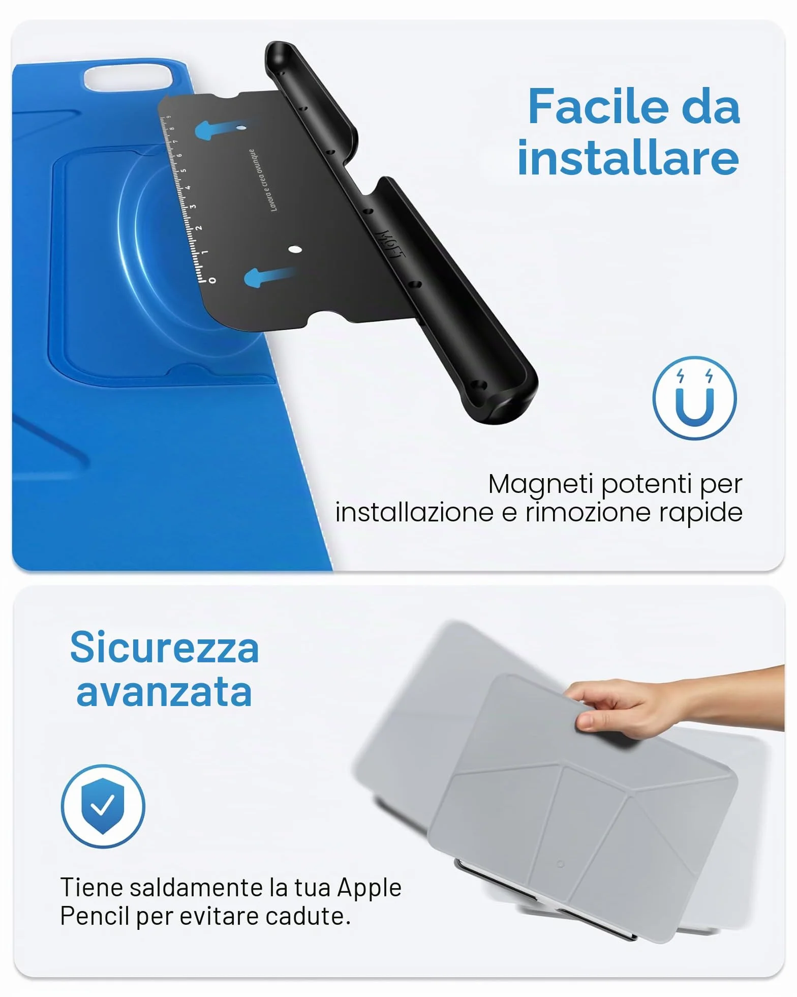 MOFT Porta-Penna custodia USB-C compatibile Apple Pencil Pro 2ª generazione Apple Smart Folio Magic Keyboard