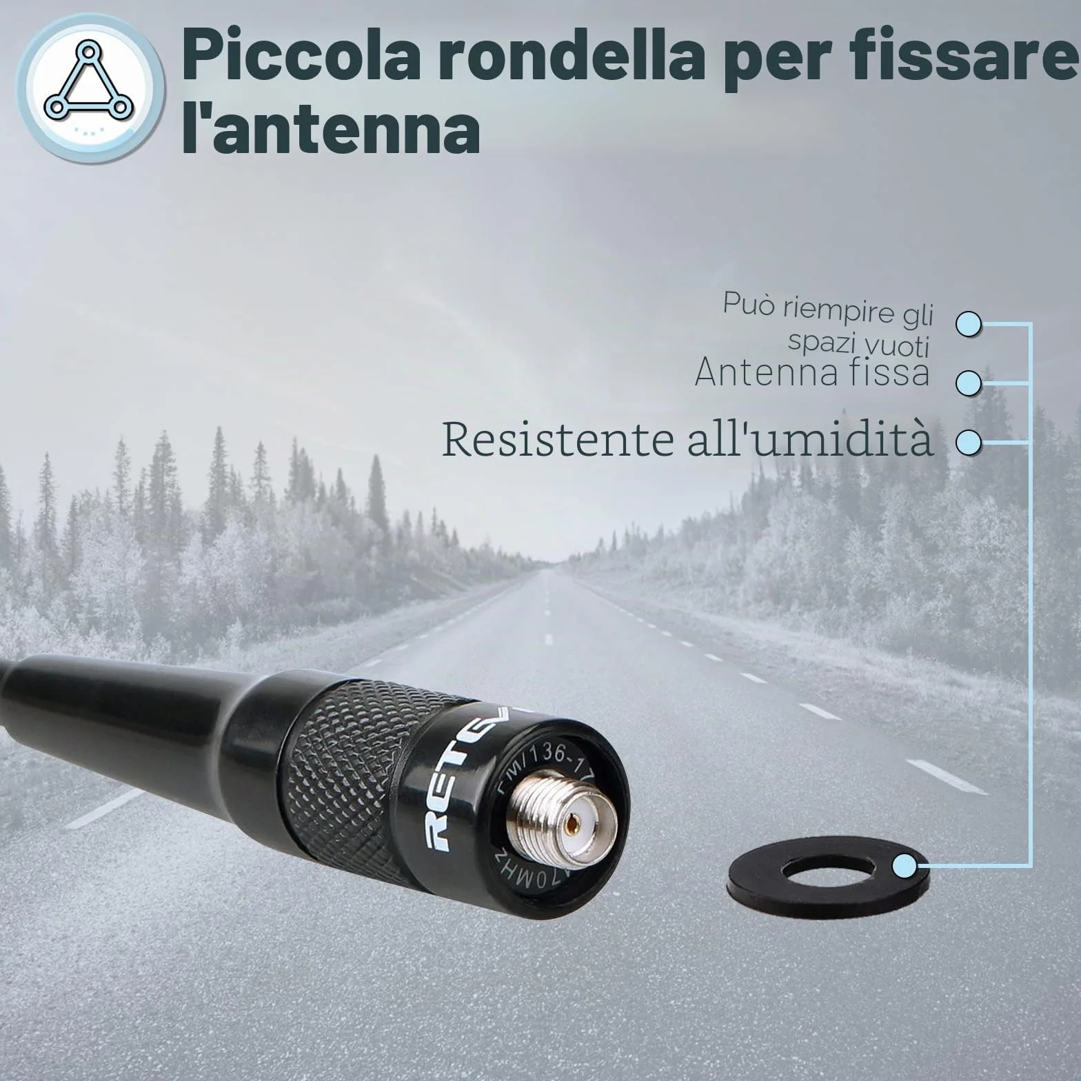 Retevis RHD771 Antenna Ricetrasmittenti Elite Frusta 38CM SMA-F Doppia Banda 144/430 MHz Compatibile con Baofeng UV-5R