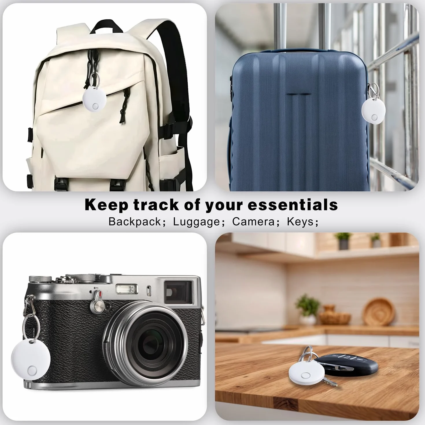 Smart Tag compatibile con Apple Find My (Solo iOS) localizzatore per chiavi bagagli valigie portafogli impermeabile IP67