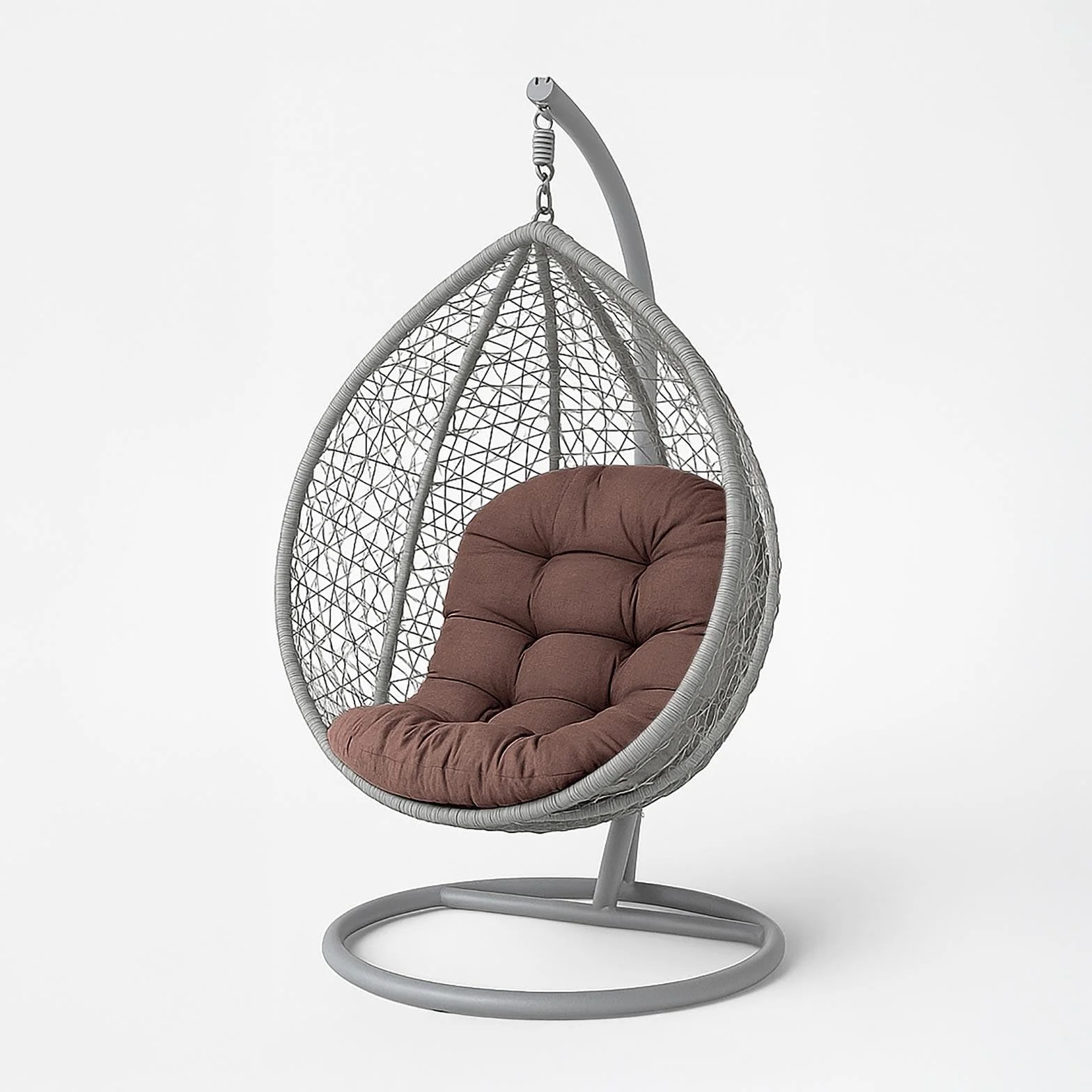 HOMESCAPES Cuscino per sedia a uovo marrone cioccolato, spesso e soffice, cuscino per dondolo da appendere, 100% cotone, per altalene a baldacchino, amaca, giardino, patio, interni ed esterni