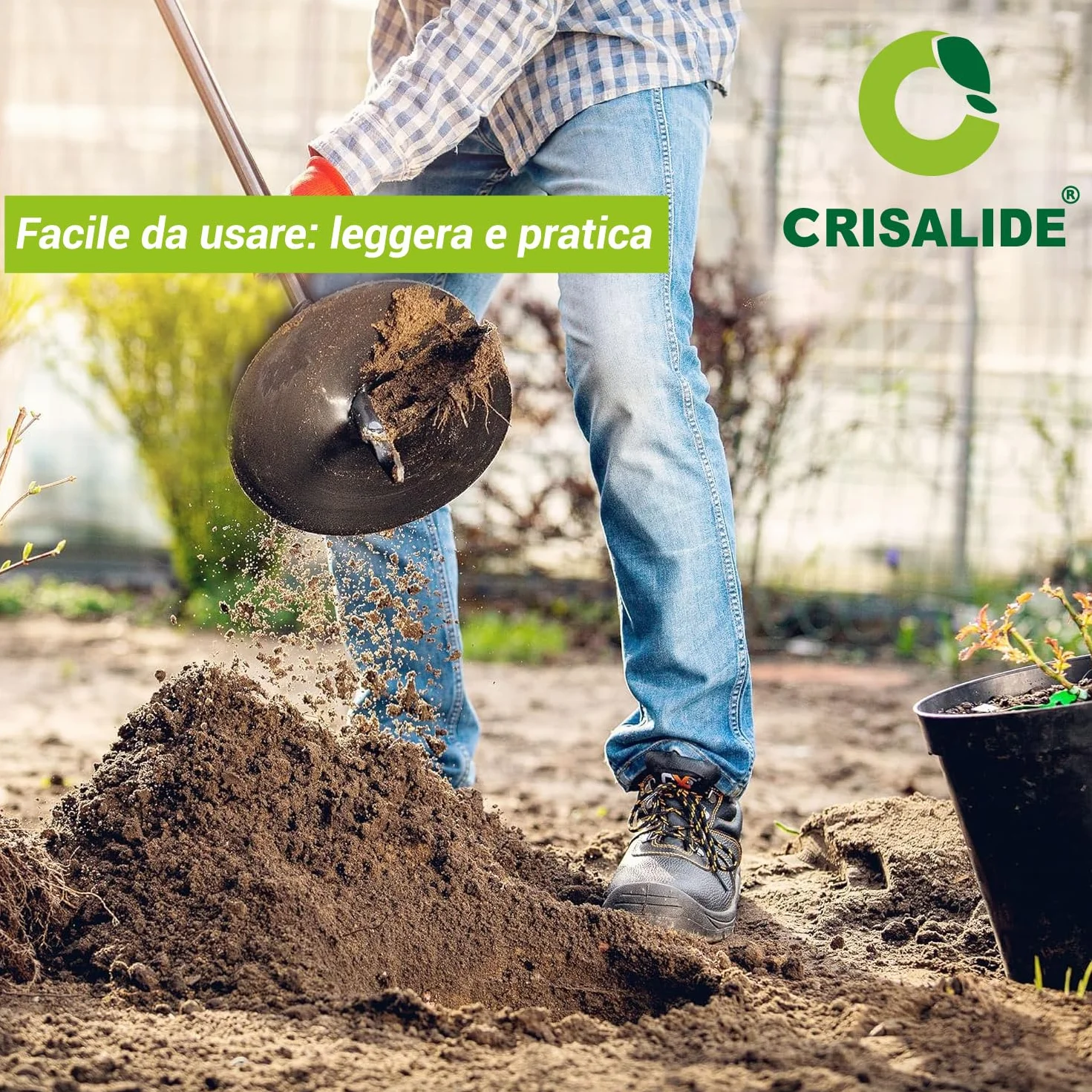 Crisalide® – Trivella in Ferro per Vigneti e Ancoraggi Tirafili | Lunghezza 90 cm | Pala Ø 15 cm | Ideale per Terreni Agricoli, Orti e Giardinaggio
