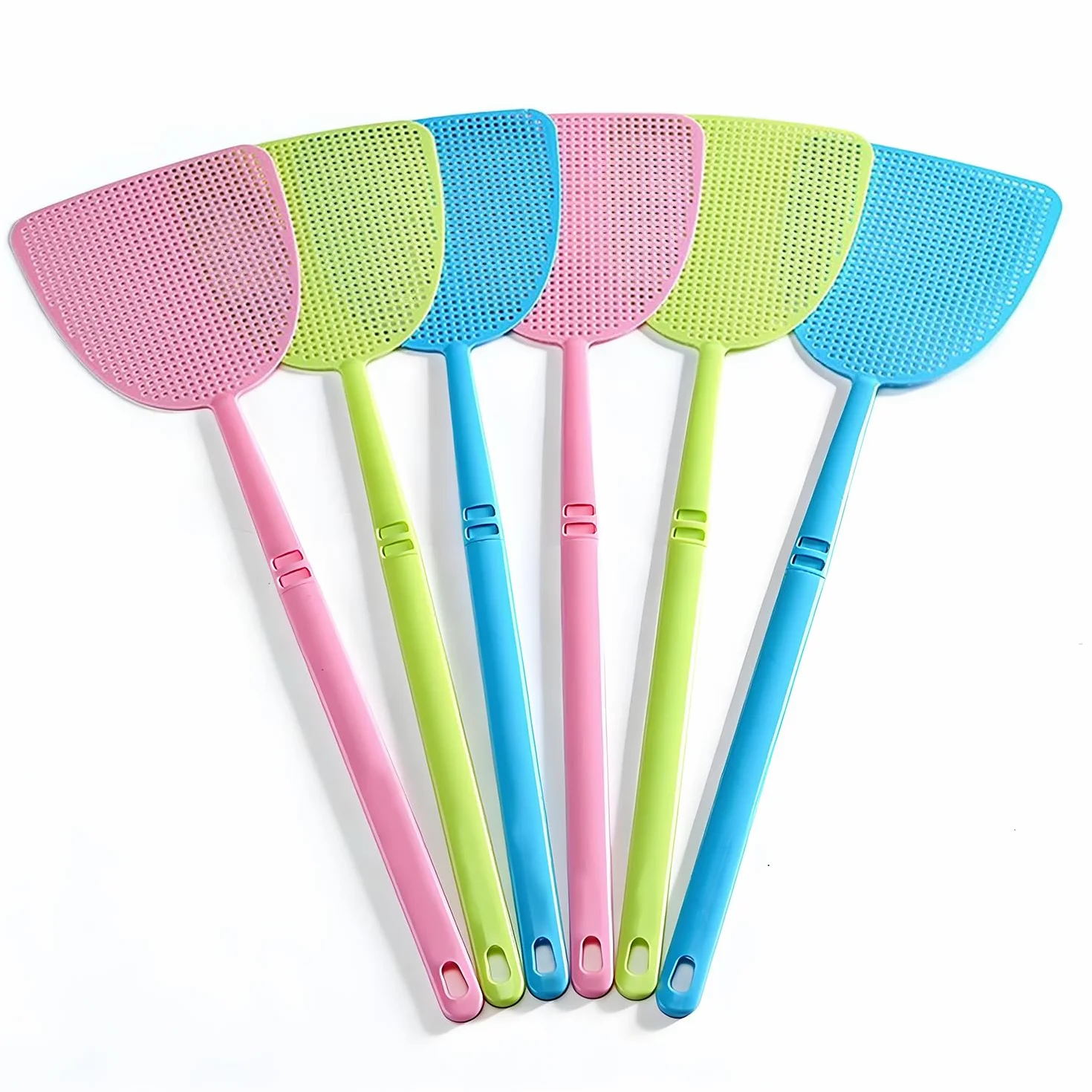 Set da 6 Schiacciamosche Incastrabili – Facile Assieme a Incastro, per Interni ed Esterni, Robusto (Rosa+Blu+Verde)