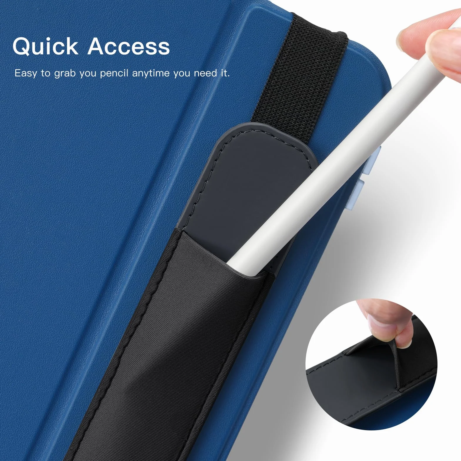 MoKo Custodia per Apple Pencil con Tasca Elastica Staccabile, Porta Matite per iPad, Nero