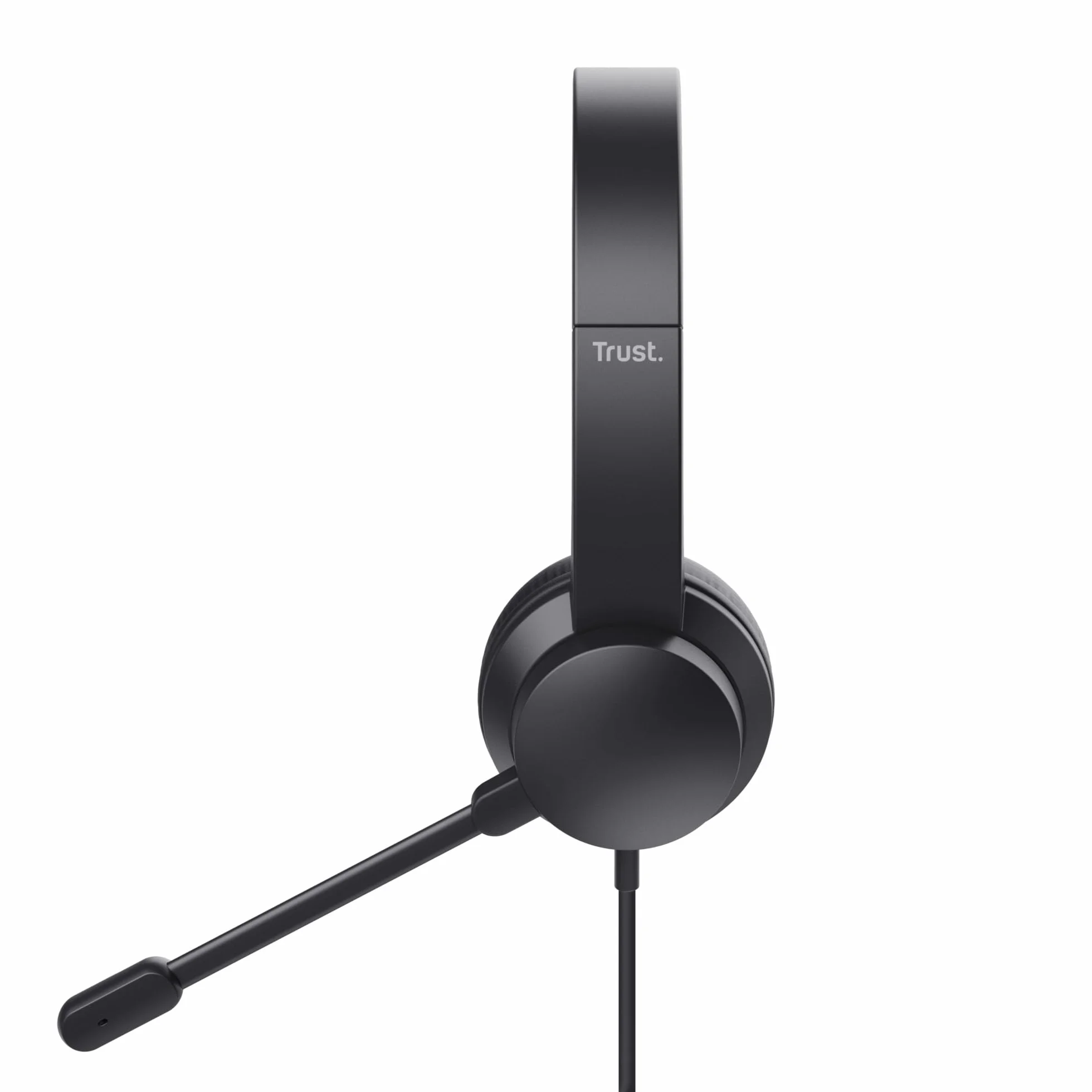 Trust USB Cuffie con Microfono Leggere On-Ear, Auricolari con Filo 1,80 m, Archetto Regolabile, Headphones Cablato per PC Laptop Nero
