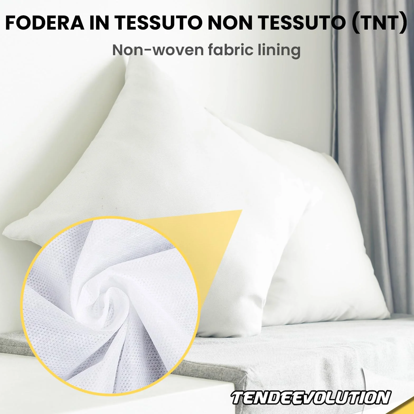 Cuscino divano TENDEEVOLUTION 70x70 cm Poliestere Anallergico Fodera TNT