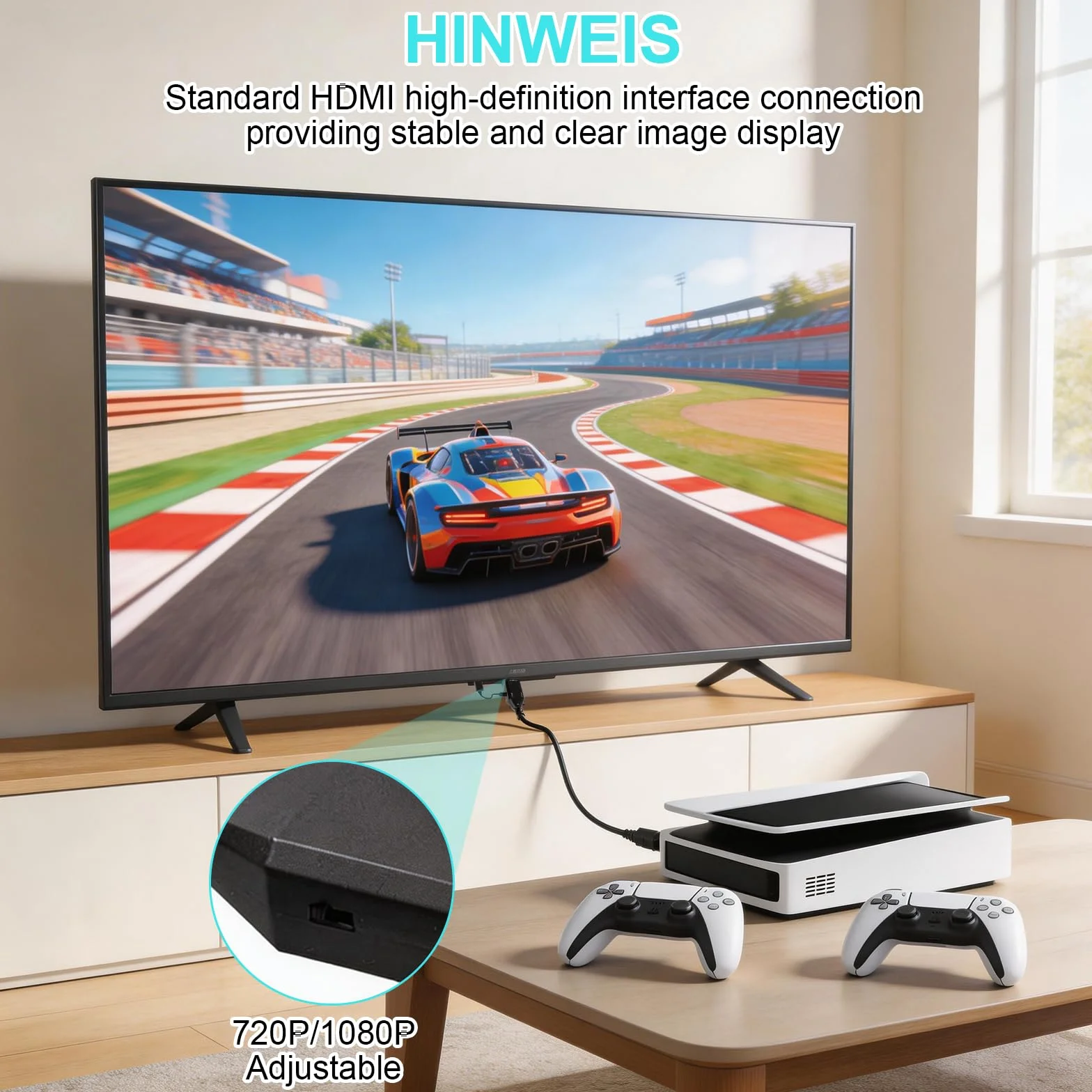 HENGBIRD Adattatore PS1 PS2 a HDMI 720P 1080P con Cavo AV 1m, Convertitore RCA HDMI con Alimentazione Micro USB Plug and Play per TV