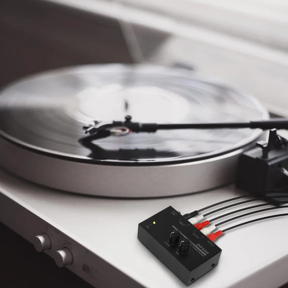 Preamplificatore PP500 Interfaccia Phonograph Phono Home Audio Stereo Metallo Regolatore Volume Giradischi