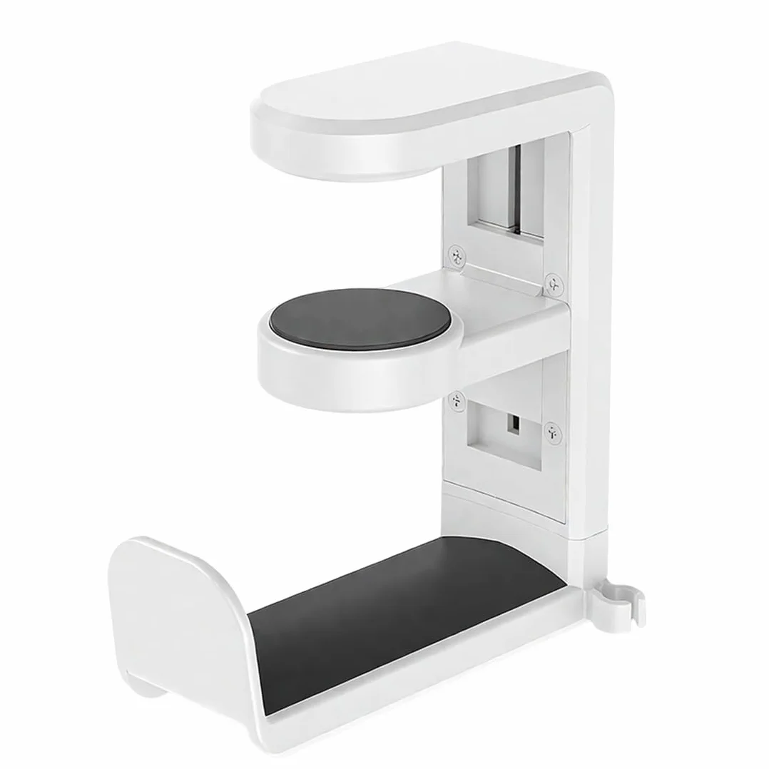 GXGM Supporto Per Cuffie da Scrivania, Gancio Borsa da Tavolo, Organizzatore Accessori (Bianco)