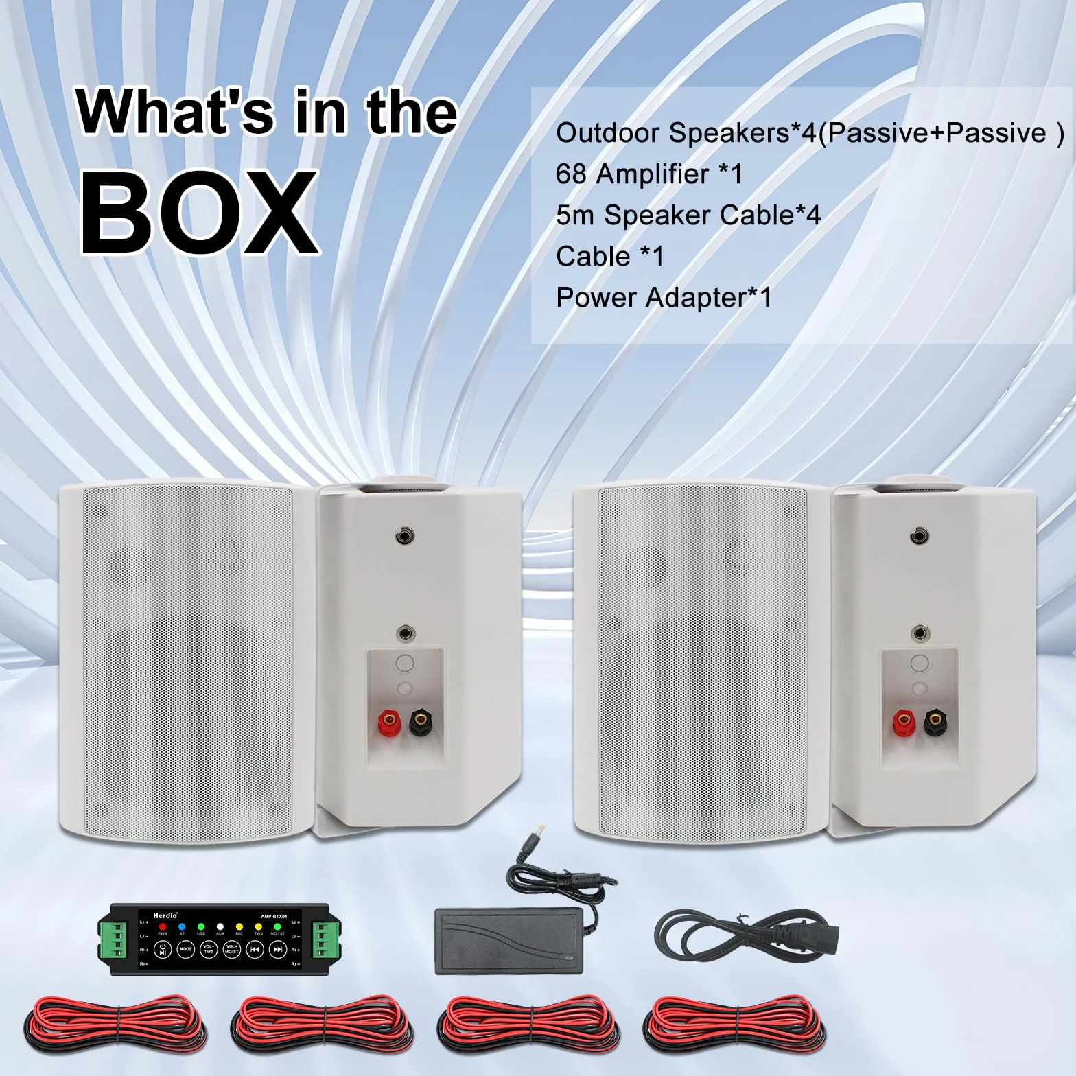 Herdio 5,25 Pollice Bluetooth Casse per Esterno 600 Watt Altoparlanti da Esterno