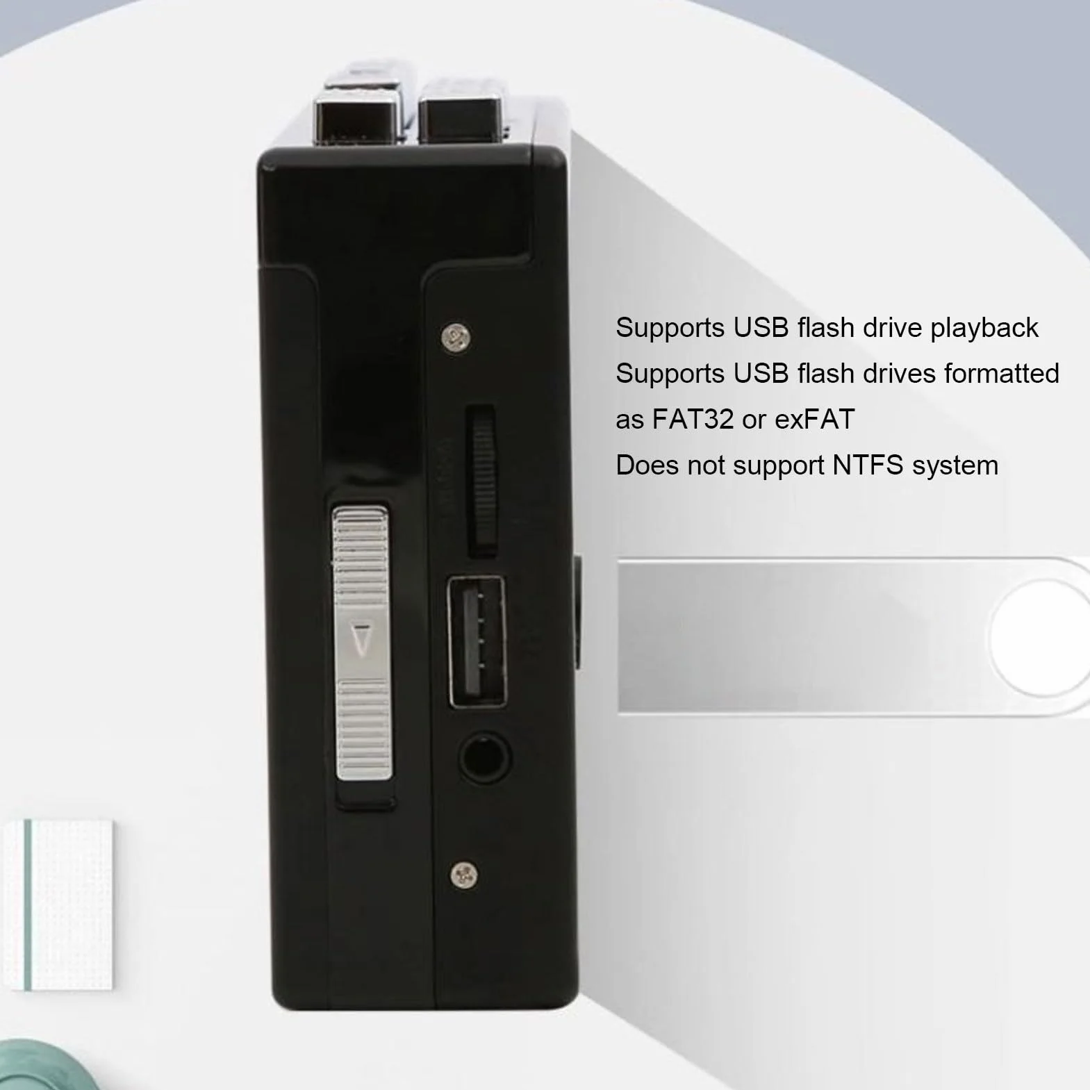 Luocute Lettore di Cassette Bluetooth Convertitore Portatile da Cassette USB a MP3 con Radio FM e Registrazione Jack Cuffie 3,5 Mm