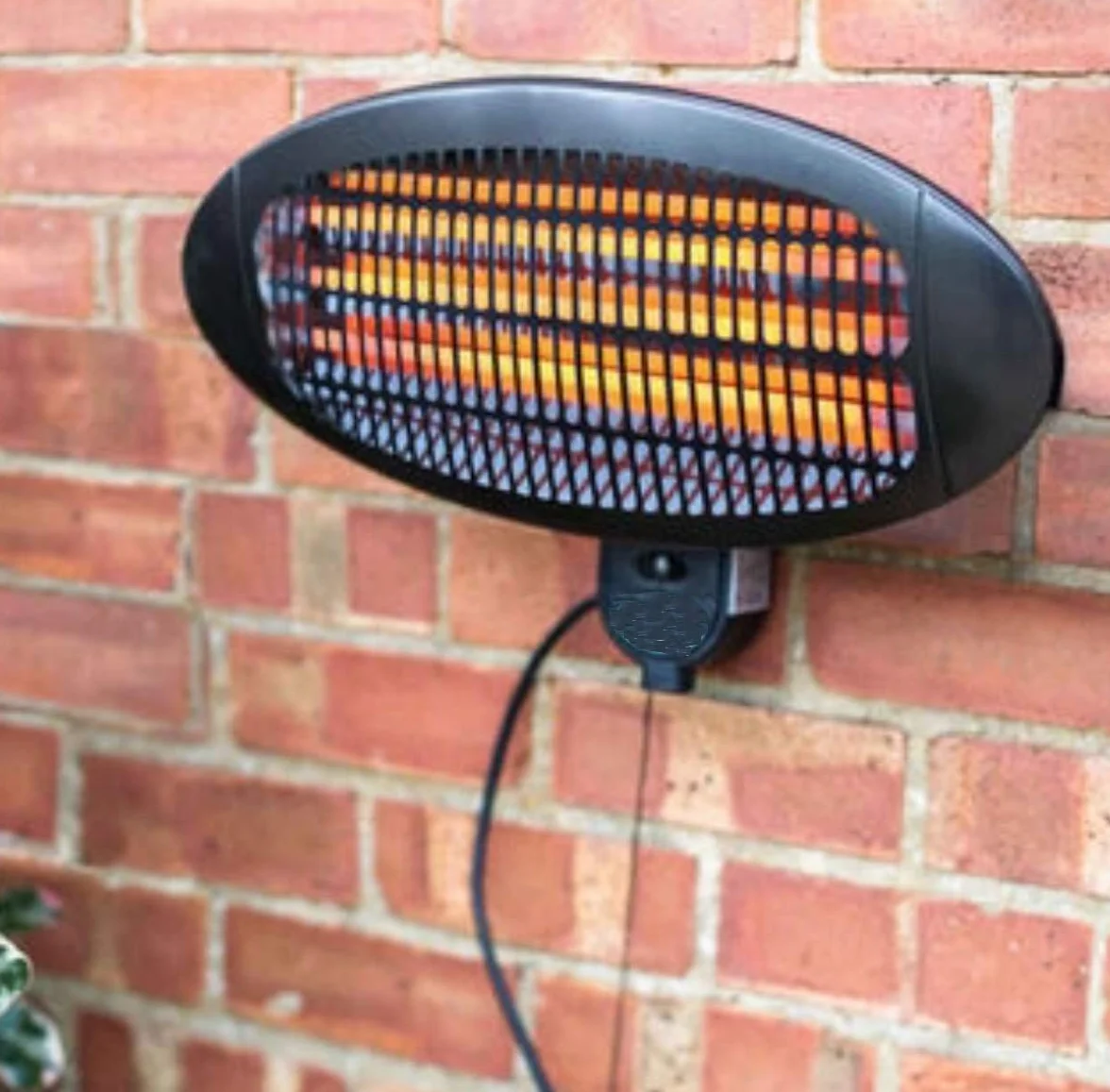 HOME It Stufa da Esterno a Infrarossi da Parete 2000W IP34 Riscaldatore al Quarzo