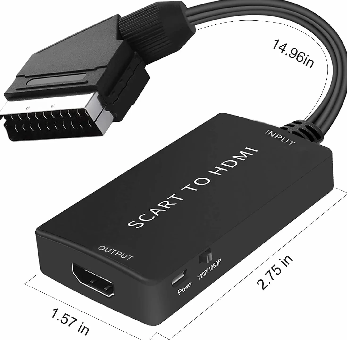 JiuYean Convertitore SCART a HDMI 720P 1080P per HDTV Proiettore Xbox PS3