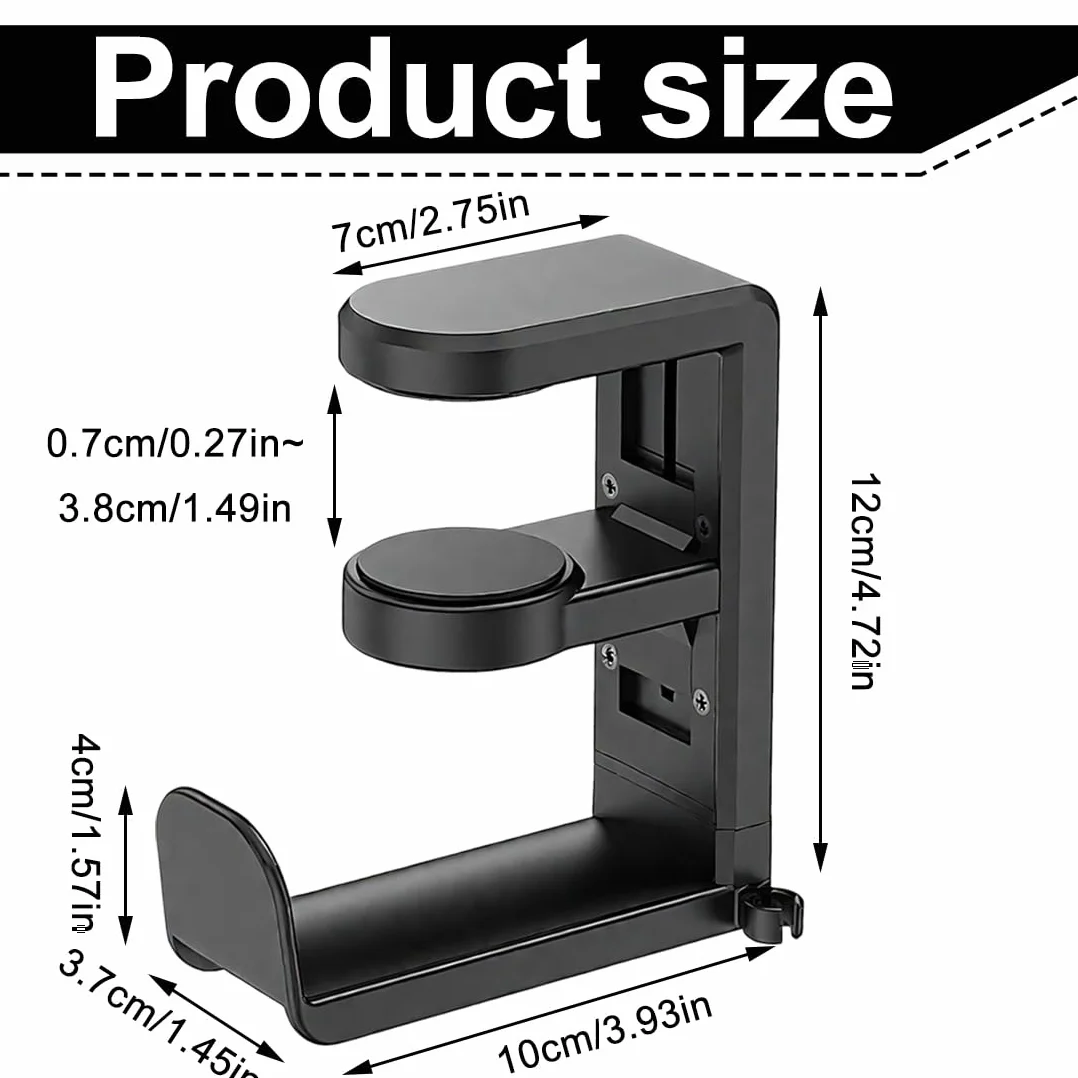 GXGM Supporto Per Cuffie da Scrivania, Gancio Borsa da Tavolo, Organizzatore per Accessori (Nero)
