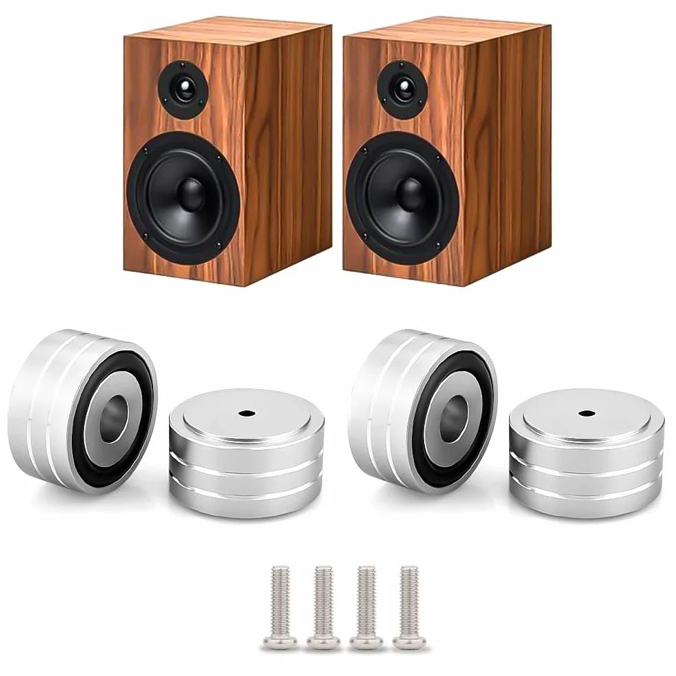 Tertullus 4 piedini HiFi in alluminio 40 mm × 20 mm Silver ammortizzatore vibrazioni per giradischi subwoofer