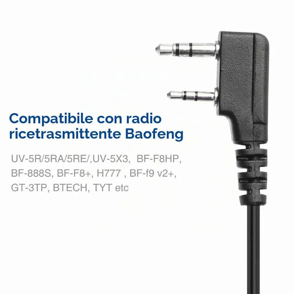 Microfono altoparlante per walkie talkie compatibile BaoFeng UV-5R BF-888S UV-82 LED rosso