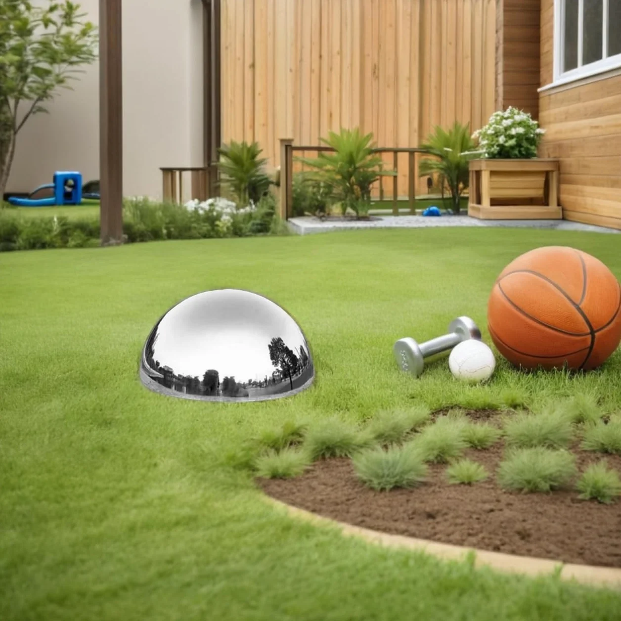 BESPORTBLE 4 sfere da giardino in acciaio inox, 76 – 150 mm, riflettenti, antiruggine, infrangibili, per interni ed esterni, moderne sfere per la decorazione del giardino e della terrazza