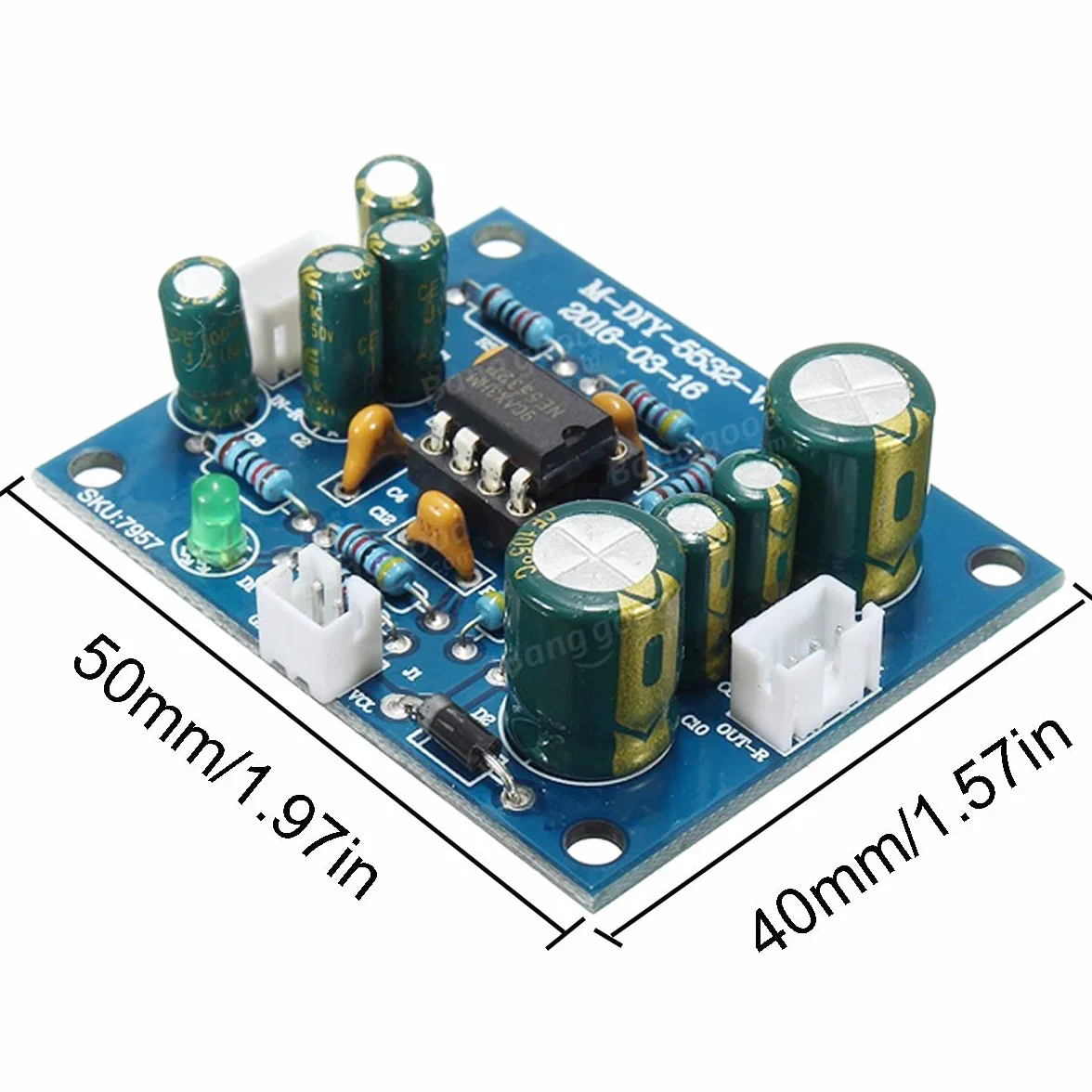 NE5532 Scheda preamplificatore Op DC12V-35V con cavo 28 awg per Bluetooth