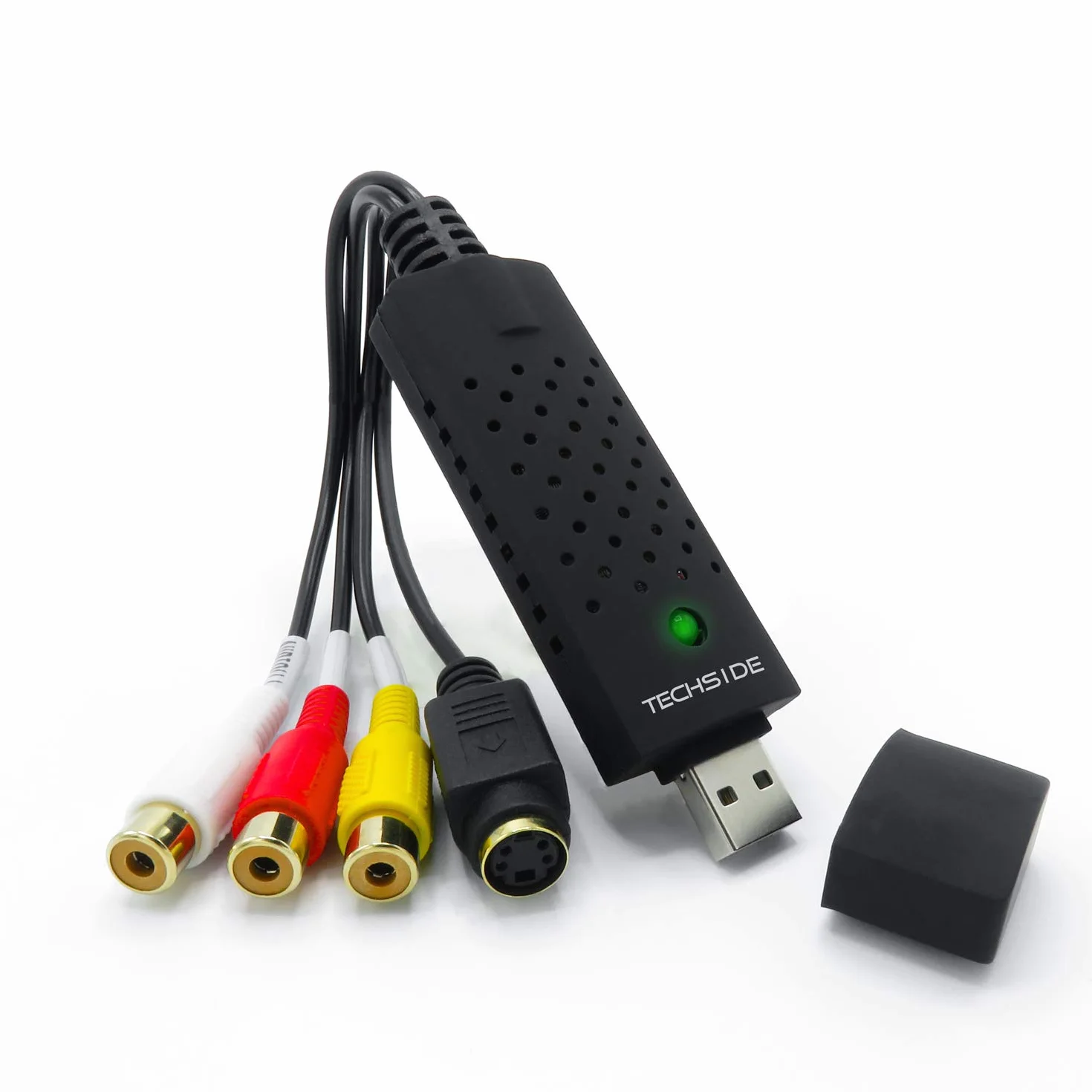 TechSide Convertitore VHS Analogico Digitale USB 2.0 Audio Video Grabber Capture Compatibile Windows 11