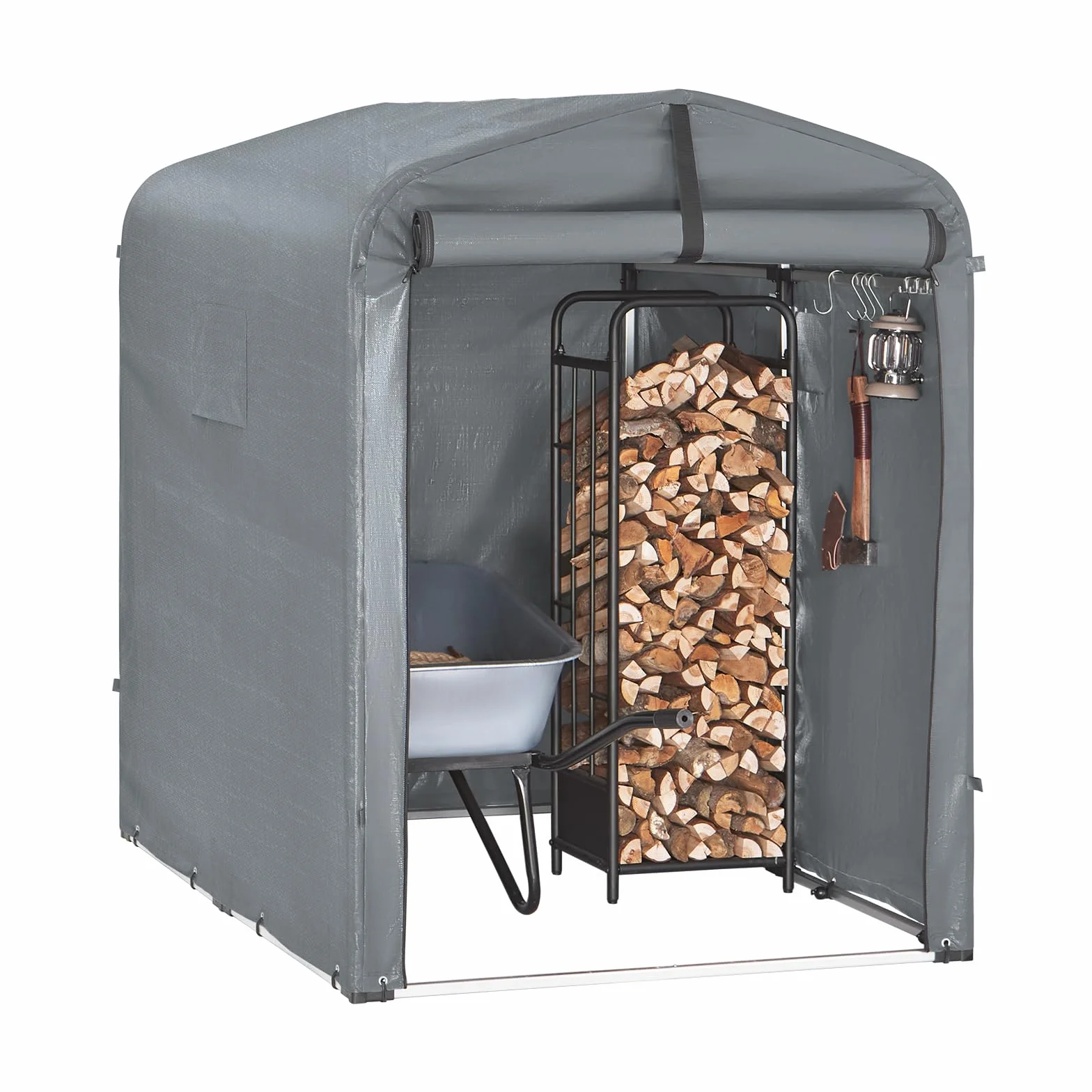 Sobuy Garage Auto per Esterno Tenda per Bicicletta Box Moto Impermeabile Tendone per Auto Moto e Attrezzi Capanno da Giardino e Ripostiglio da Esterno Grigio 120x176x163 cm KLS11-DG