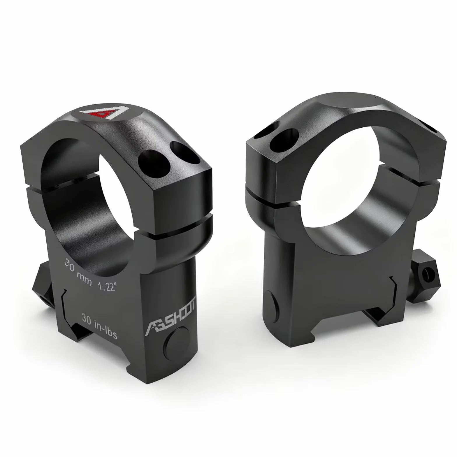 AGSHOOT Anelli per Ottica 30mm Profilo Alto Attacco Slitta Picatinny Altezza Centrale 31mm
