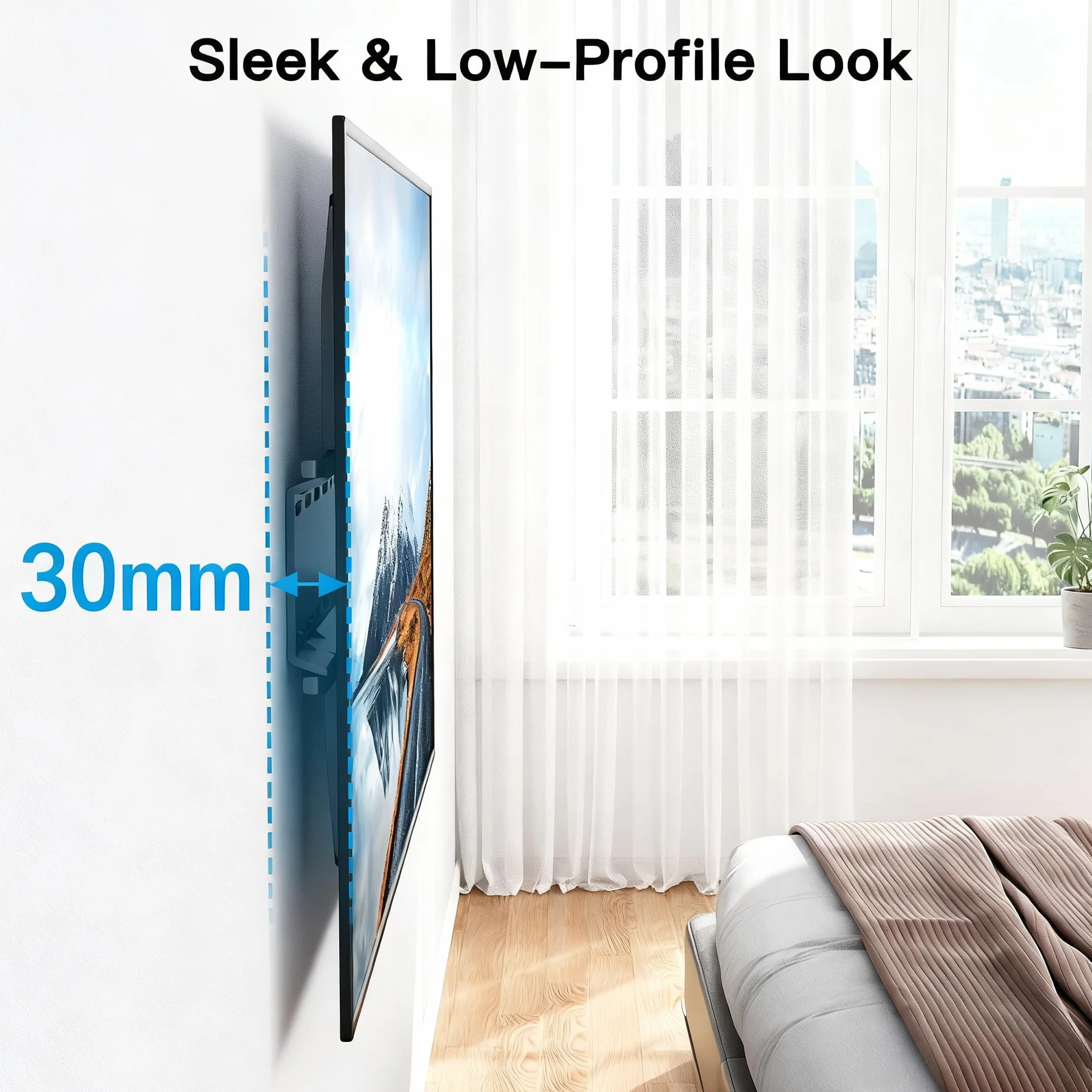 PERLESMITH Supporto da Parete per TV LED LCD OLED 26-75 pollici VESA 400x400 mm