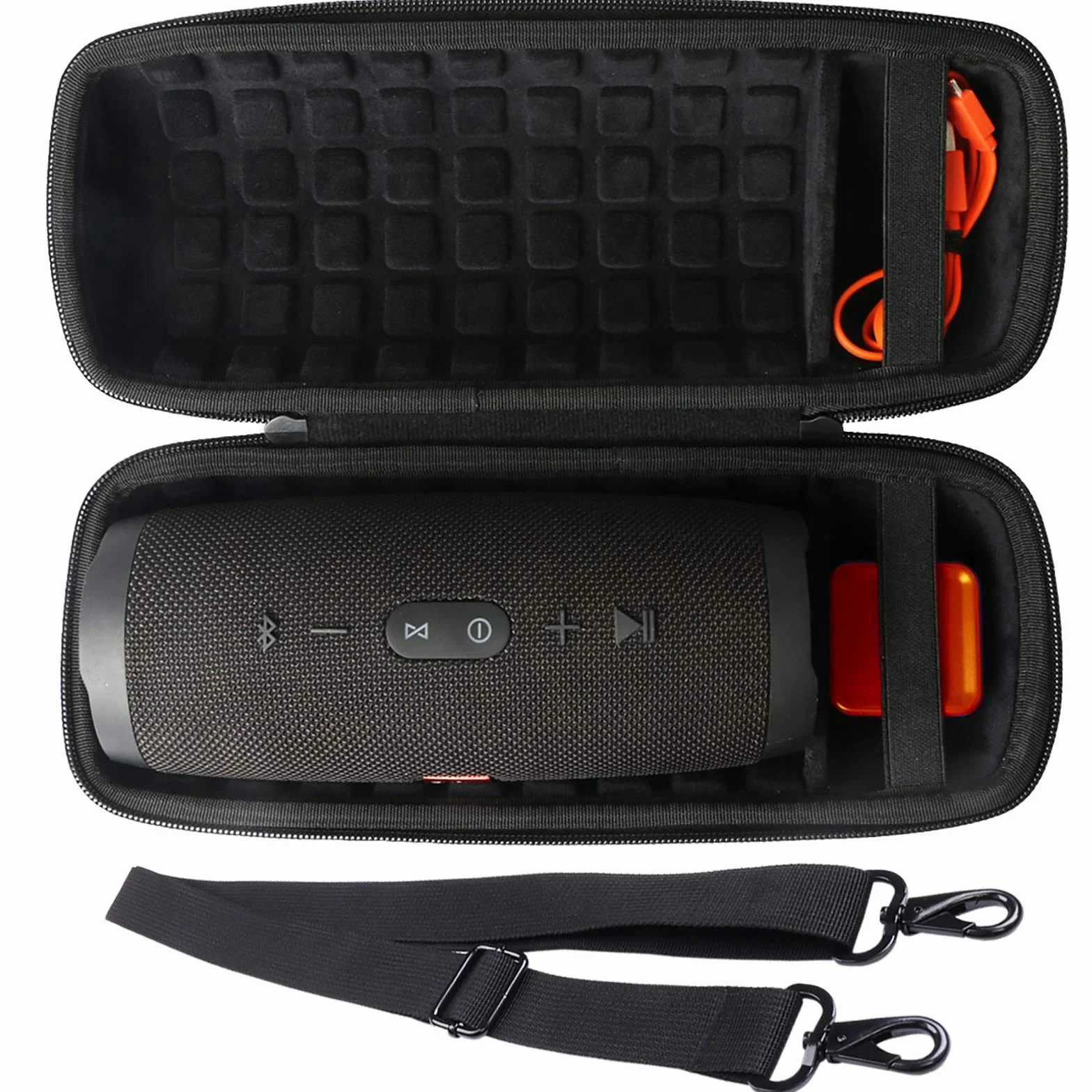 co2CREA Custodia Dura Viaggio per JBL Charge 4 / JBL Charge 5 Speaker Bluetooth Portatile (Nero)