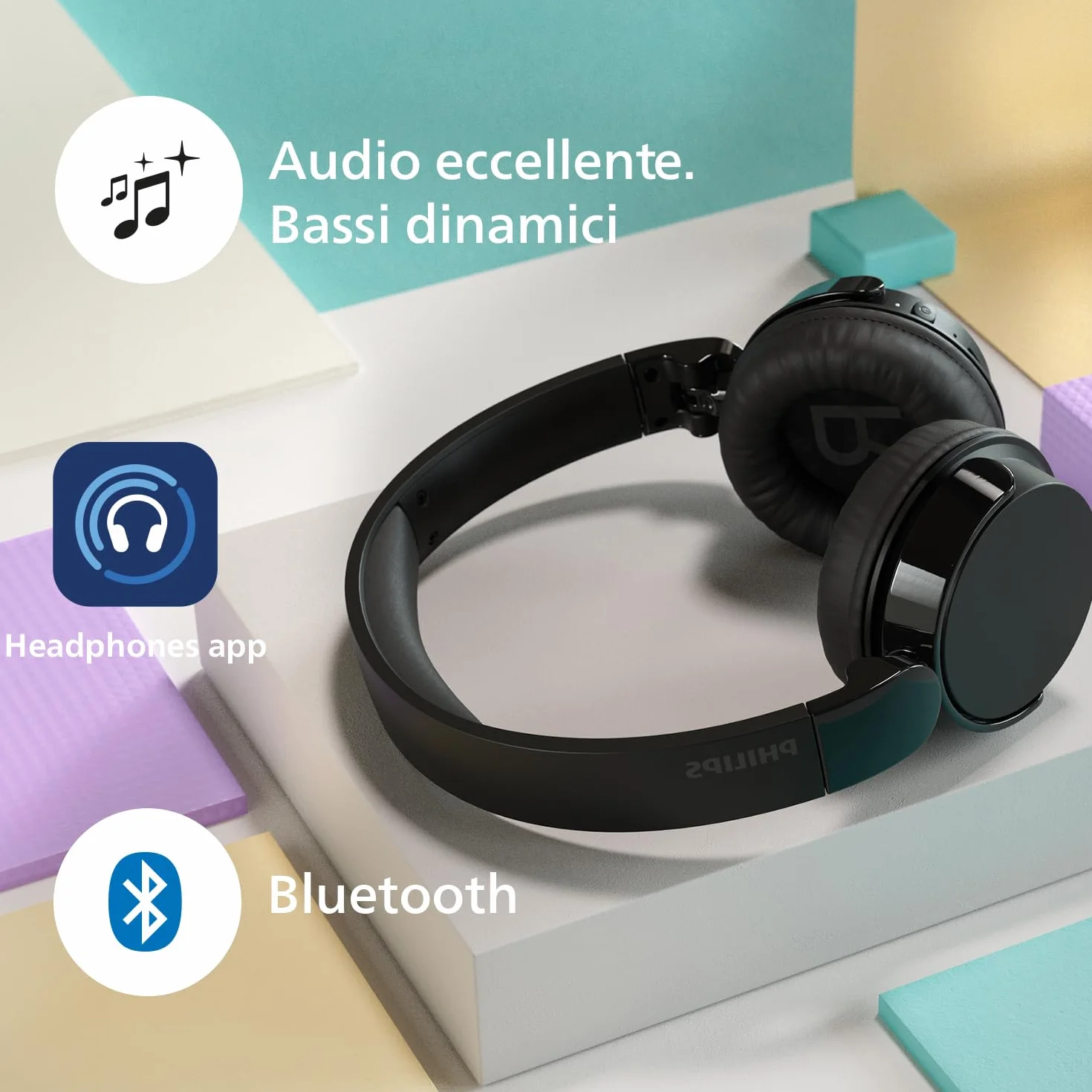 Philips TAH4209BL Cuffie On-Ear Wireless Bluetooth Leggere Isolamento Acustico Passivo 55 Ore Riproduzione Suono Naturale Chiamate Chiare Bassi Dinamici 2 Ore Carica USB-C Blu