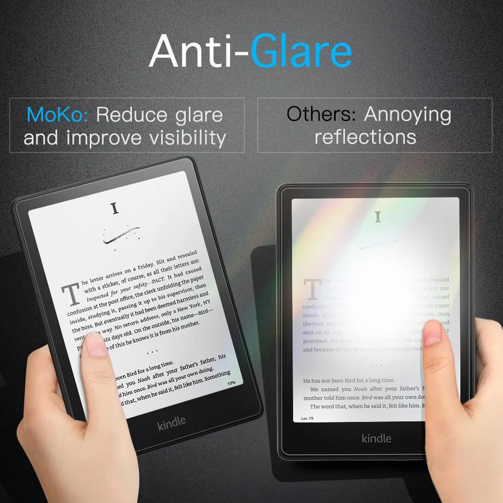 MoKo 2x Pellicole Protettive Schermo Opache per Kindle Paperwhite 7" 12ª Gen 2024 & Colorsoft Signature Edition, PET Anti-Riflesso per Boox Go 7, Kobo Libra