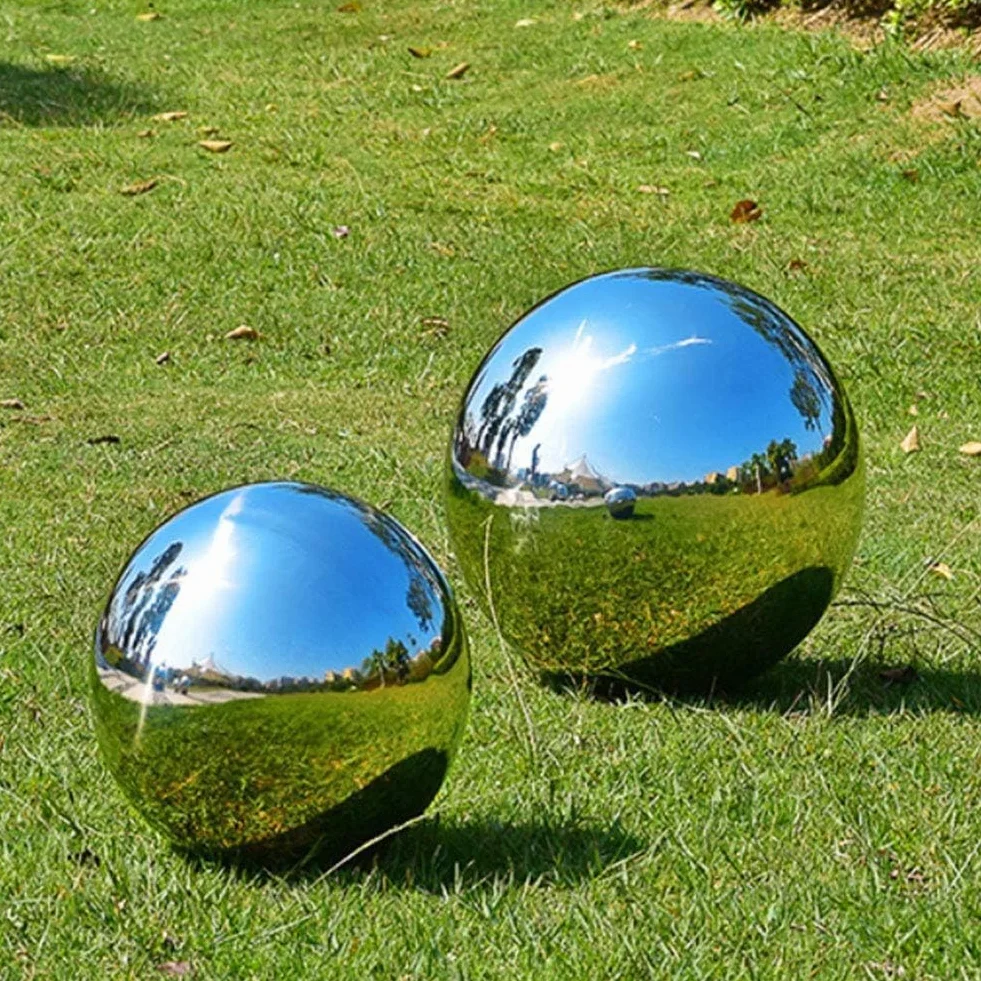 Sfera da Osservazione in Acciaio Inox, 6 Pcs 50-150 mm Sfera da Giardino Riflettente Lucidata a Specchio,Sfere Galleggianti per Laghetto Globo Senza Cuciture per Decorazioni per Giardino Domestico
