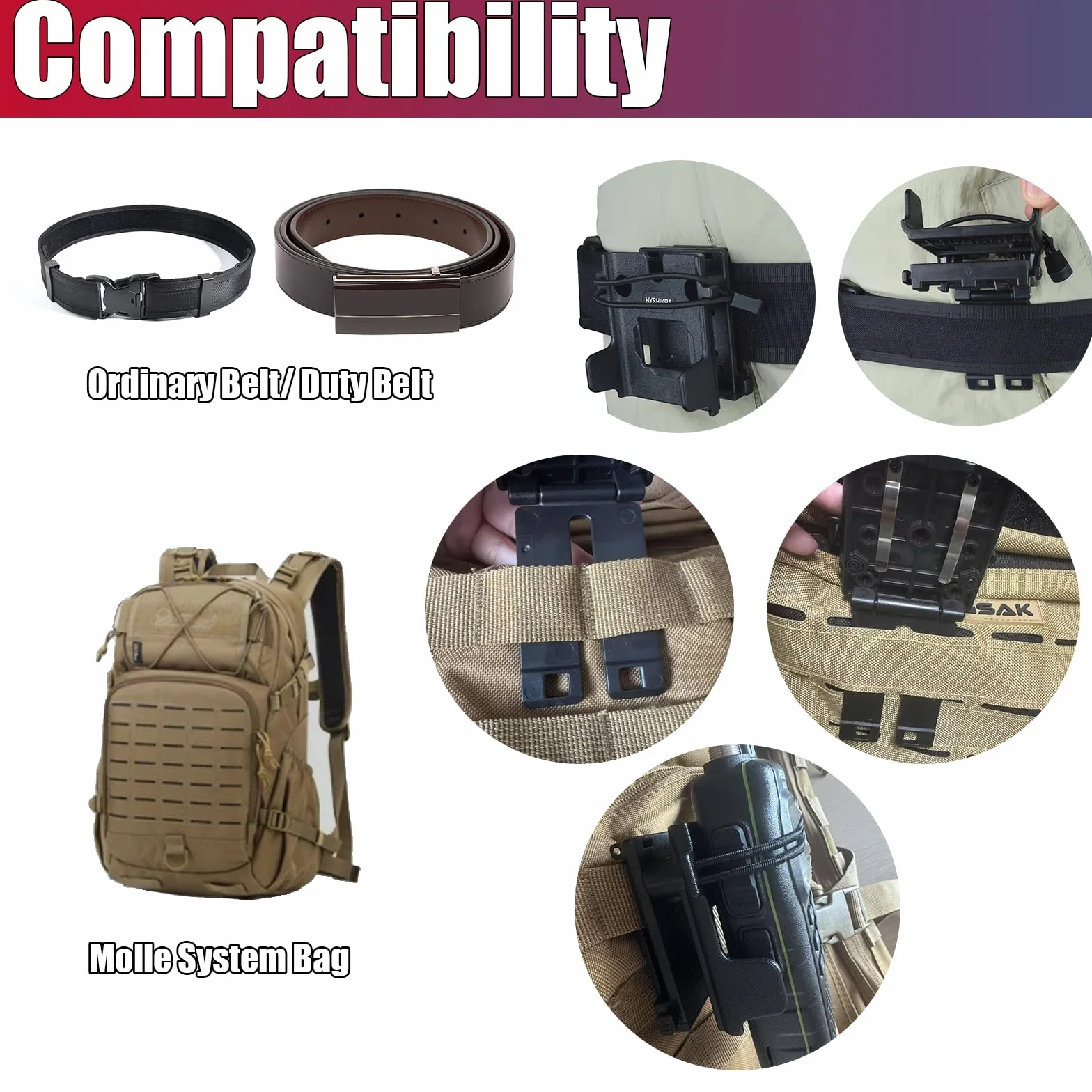 Clip universale da cintura fondina radio MOLLE supporto tattico per Baofeng Motorola Midland Kenwood Walkie-talkie