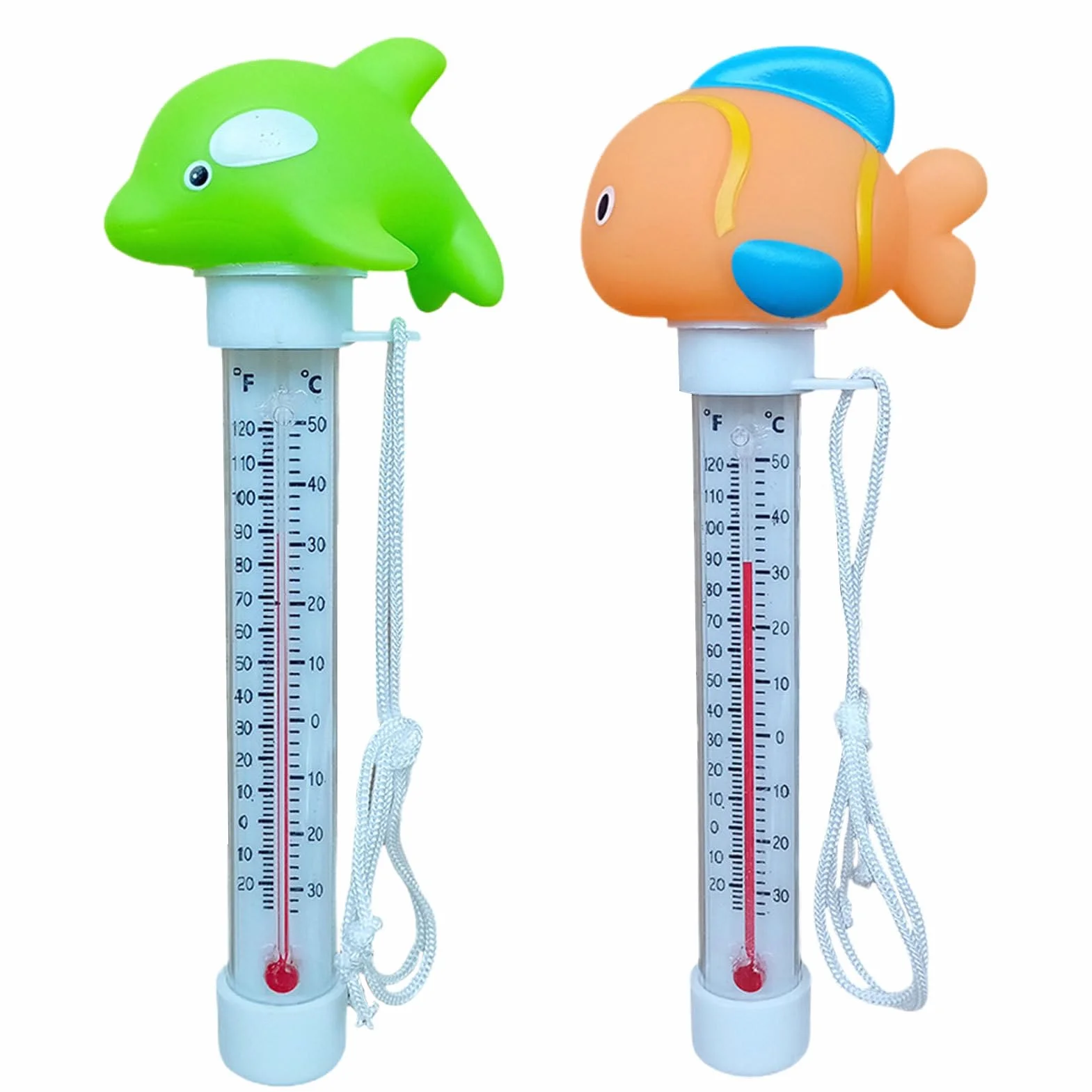 2 Pezzi Termometro Piscina, Termometro Galleggiante per Piscina, Floating Termometri con Filo, Termometros Acquario, per Spa Esterni/Interni, Piscine, Vasche e Acquari