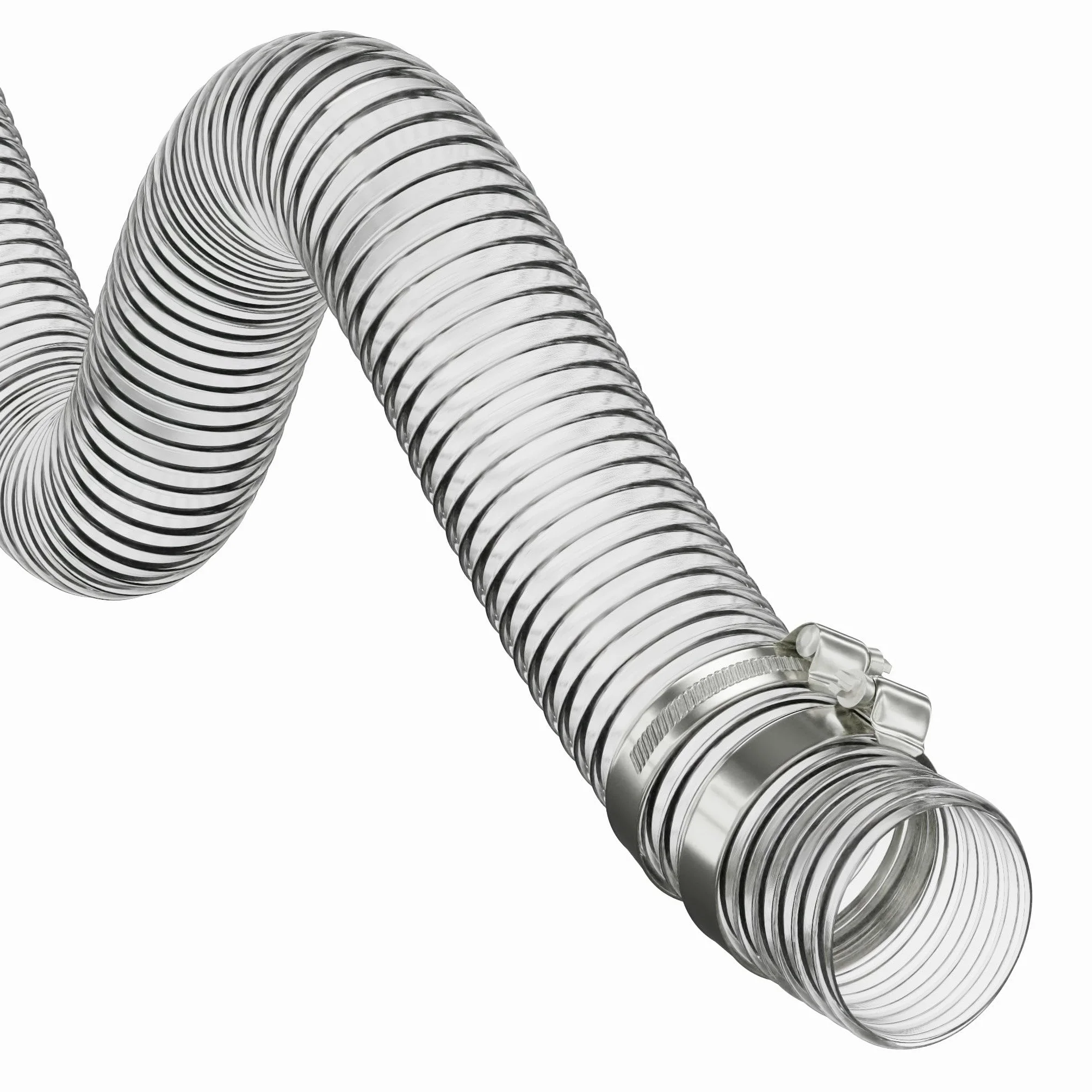 Tubo flessibile ondulato trasparente per pompa per laghetti, diametro interno 32 mm, lunghezza 2 m + fascette stringitubo