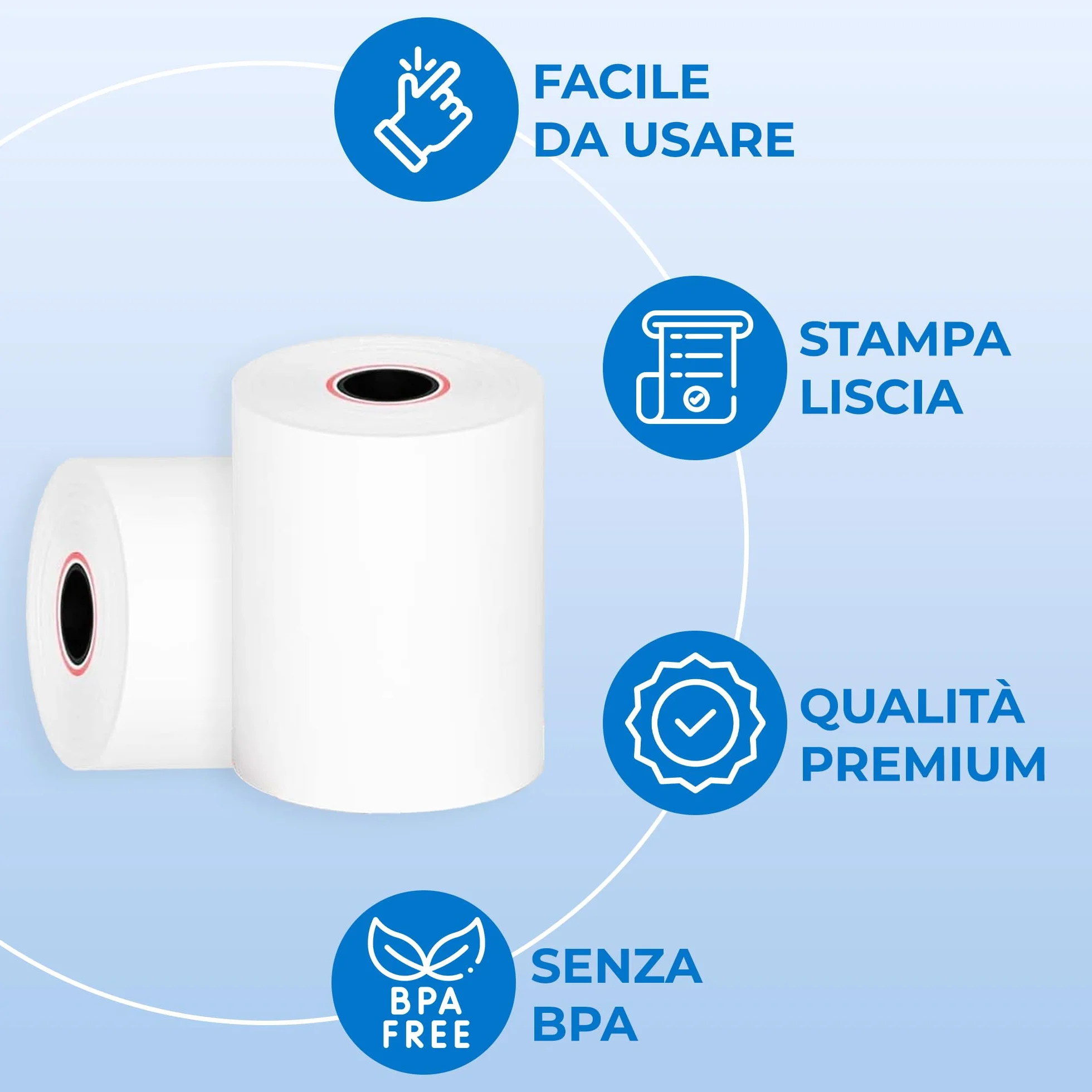 Double Dragon Rotolo di ricevuta termica 57 x 40 mm per POS EPOS registratore di cassa Confezione da 20