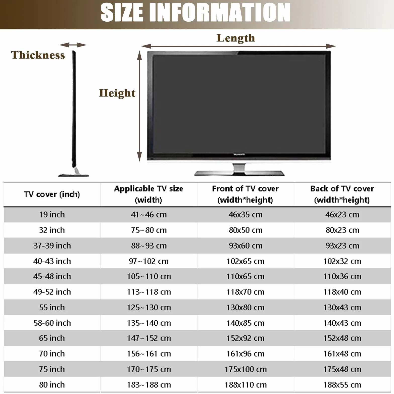 Hixingo Copertura TV Antipolvere 55inch Edificio Universale Elastica