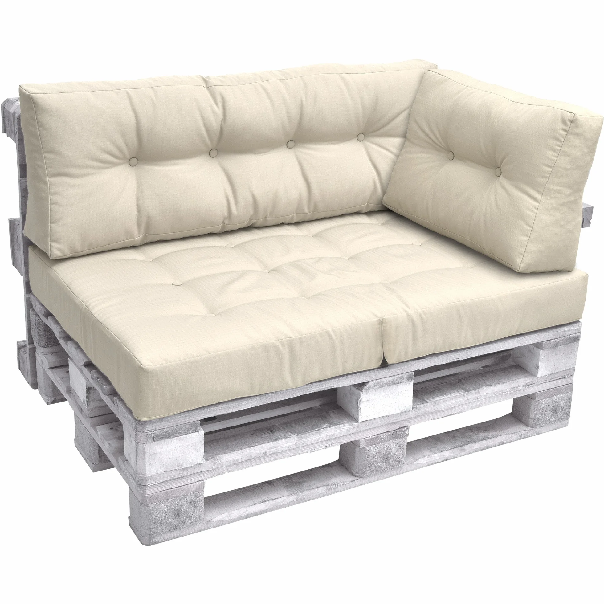 Beautissu Cuscino laterale per divano di pallet ECO Elements 60x40x10-20cm beige