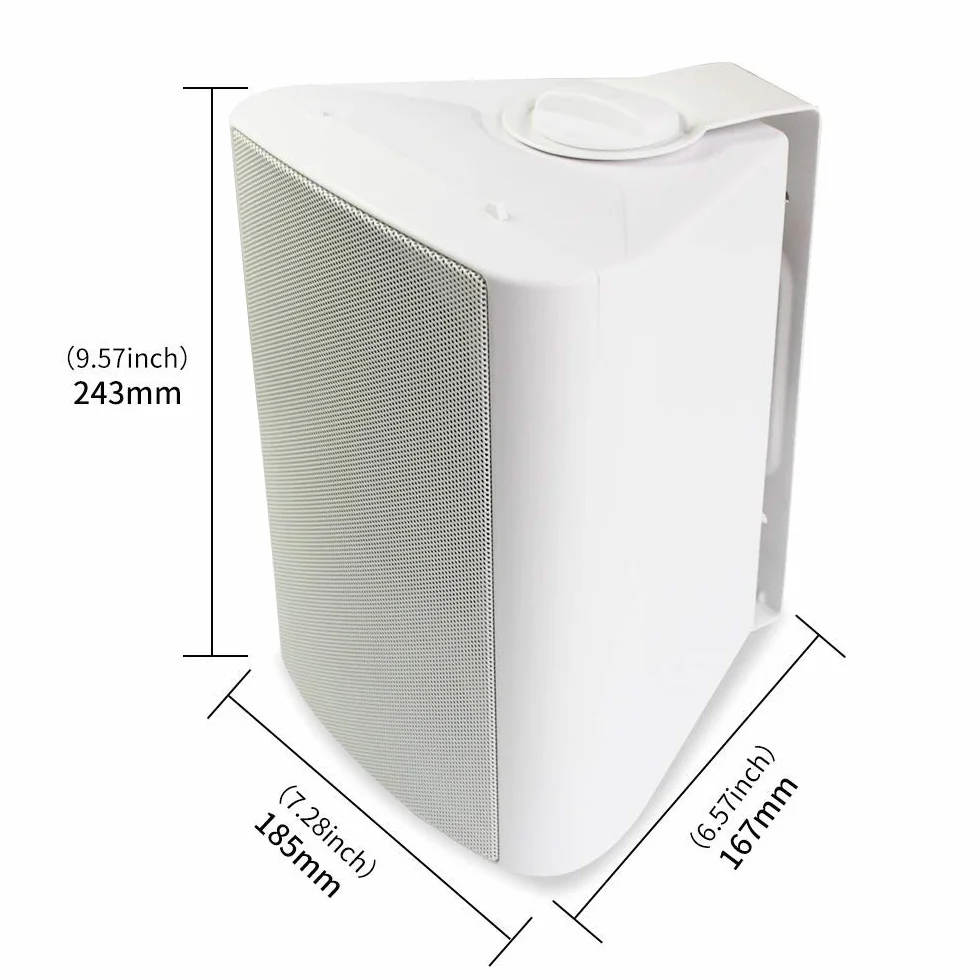 Herdio Altoparlanti da esterno cablati impermeabili 200 Watt 5,25 pollici montaggio a parete bianco (coppia)