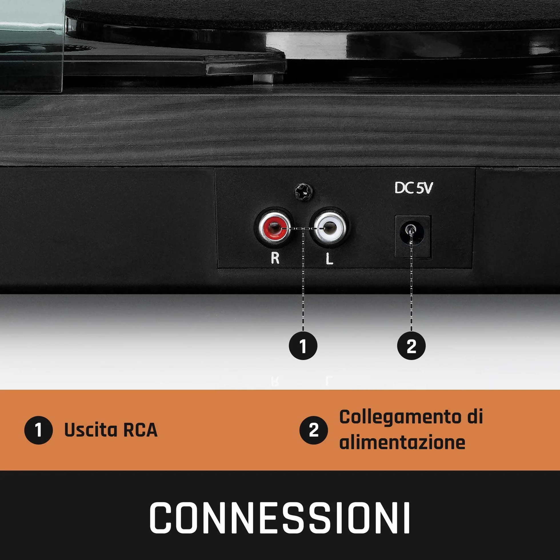 Lenco LS-10 Giradischi con Altoparlanti Integrati Trasmissione a Cinghia Velocità Variabile Nero 2x3Watt
