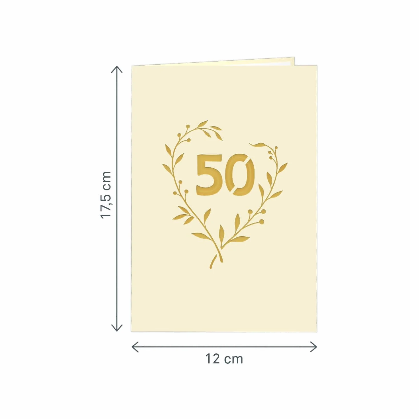 Papercrush® Biglietto anniversario matrimonio pop up 3D per 50 anni nozze d'oro con busta porta soldi