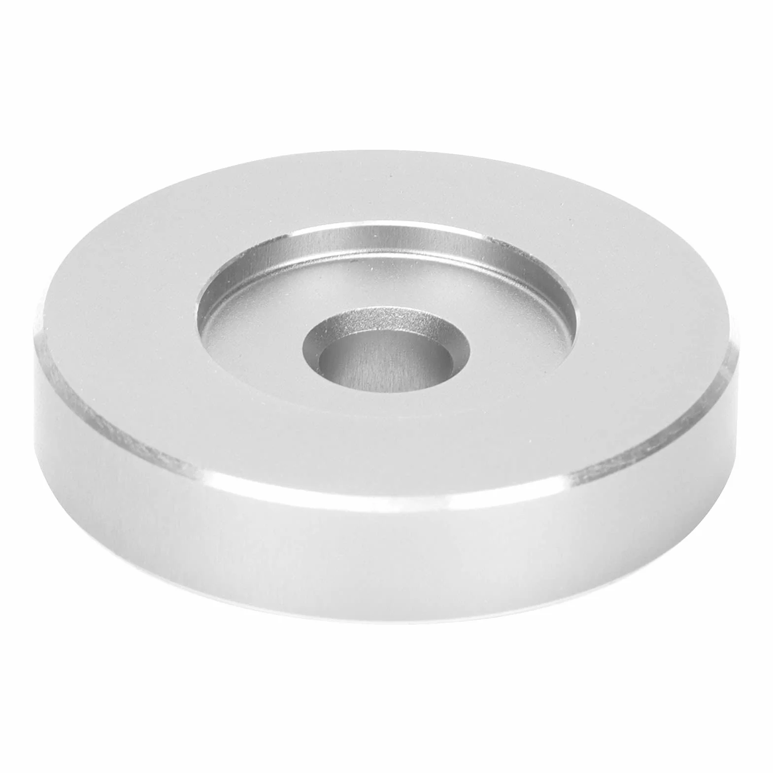 Adattatore per 45 Giri/min, Morsetto per Dischi con Foro Grande 38mm x 8mm Alluminio per Giradischi 7 Pollici (Silver)