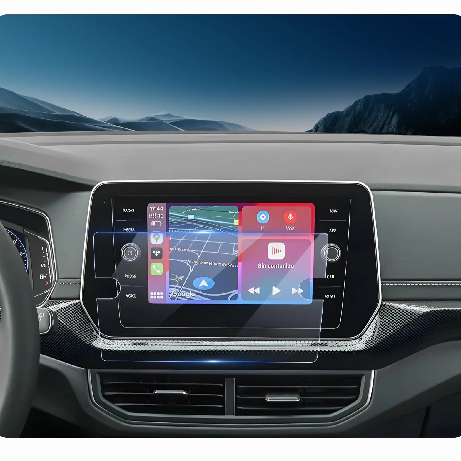 Pellicola Protettiva Vetro Temperato 9H 8 Pollici per VW T-Cross 2019-2025 Antigraffio