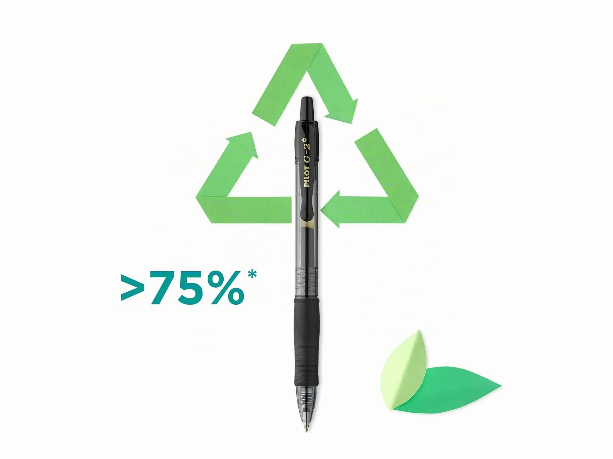 PILOT G2 Plus Set 4 Penne a Sfera Inchiostro Gel Retrattili Ricaricabili Nero Punta Media