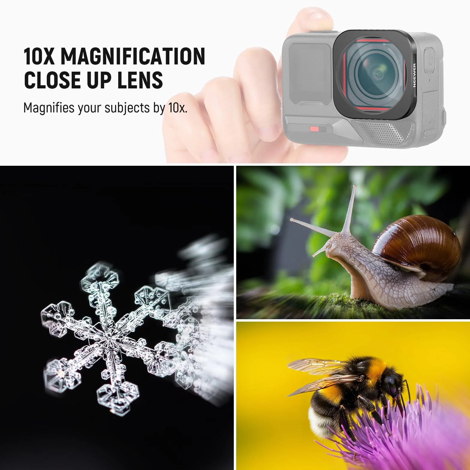NEEWER Obiettivo Macro 10X Compatibile Insta360 Ace Pro Ace Pro 2 LS-C40