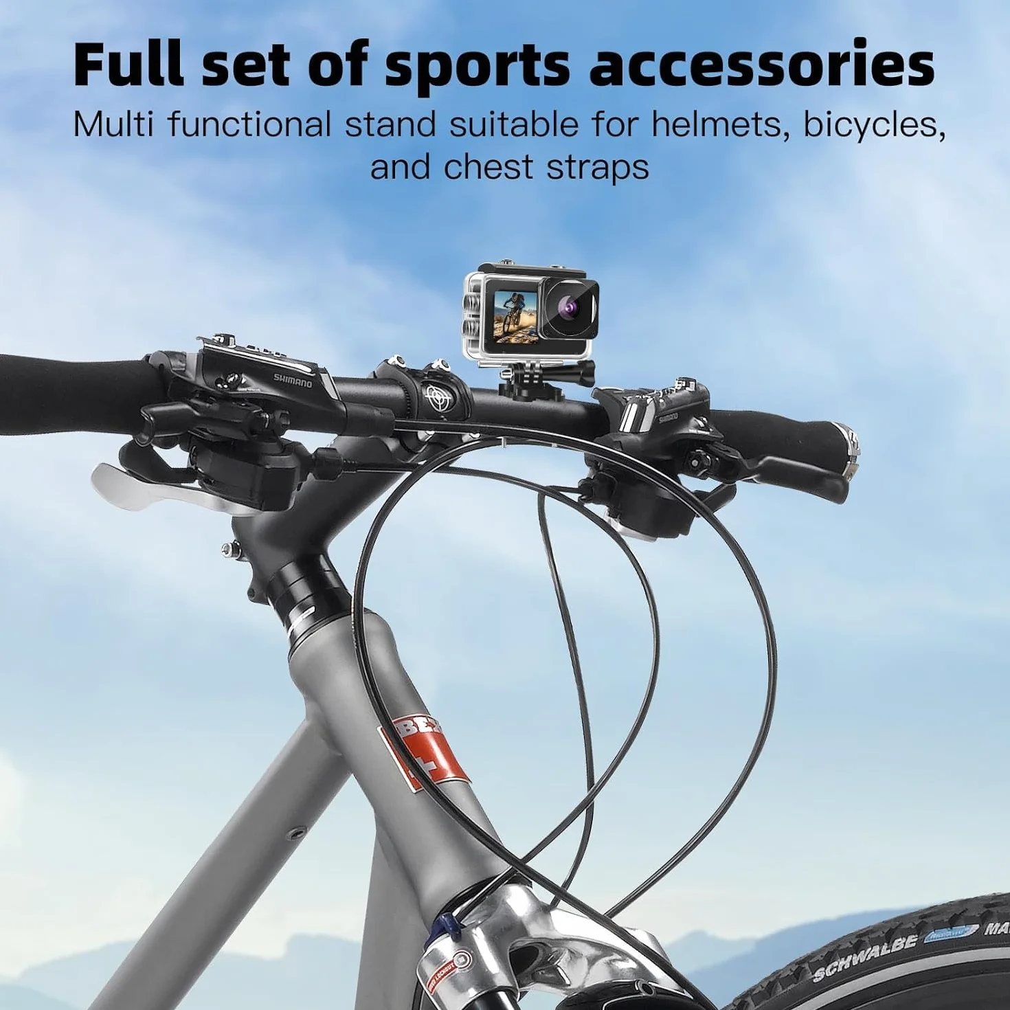 Action Cam 1080P FHD 16MP Fotocamera Subacquea 40M Doppio Schermo 2" 1.3" con Scheda SD 32GB 2 Batterie 1050mAh Nero