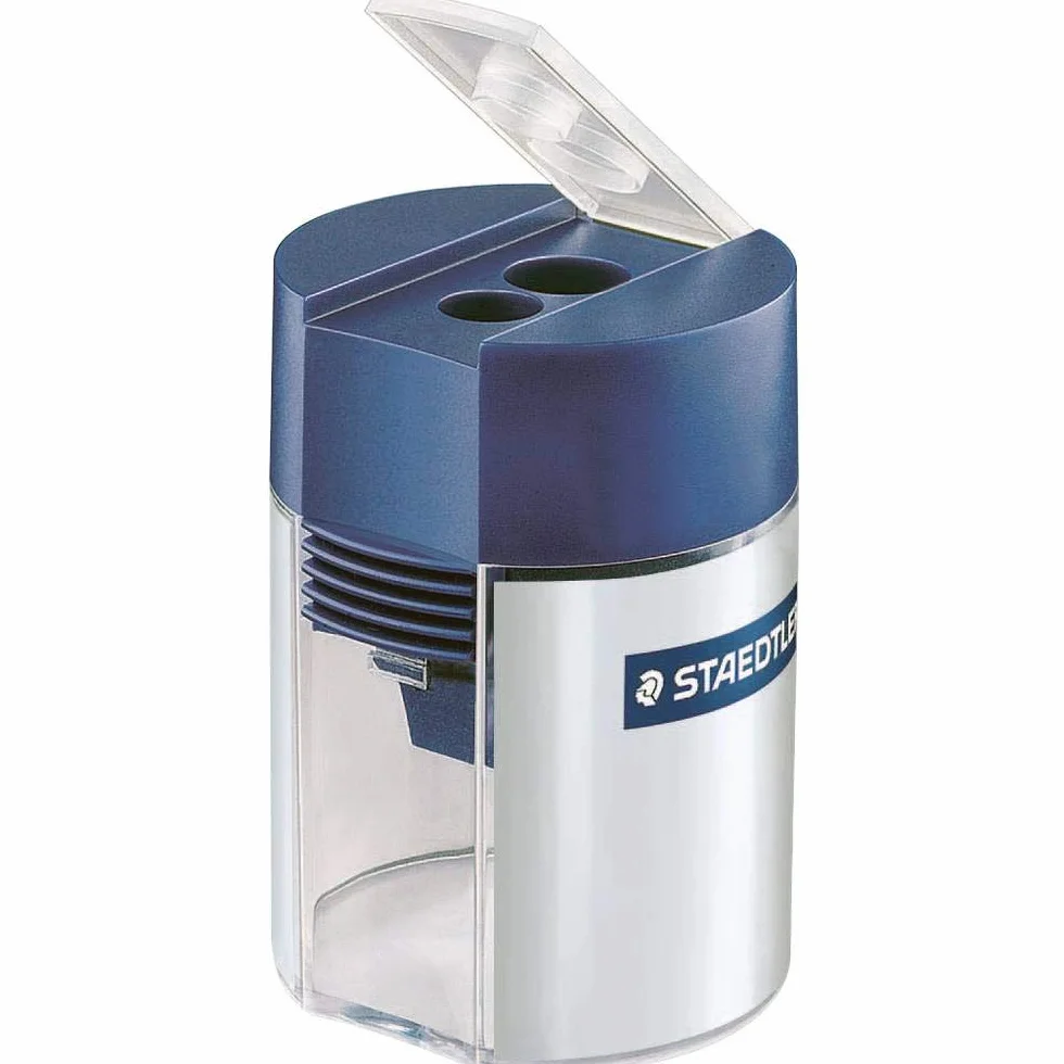 Staedtler Temperamatite A Due Fori Con Serbatoio 512 001, Blu Argento, 41 x 58 x 41 Mm