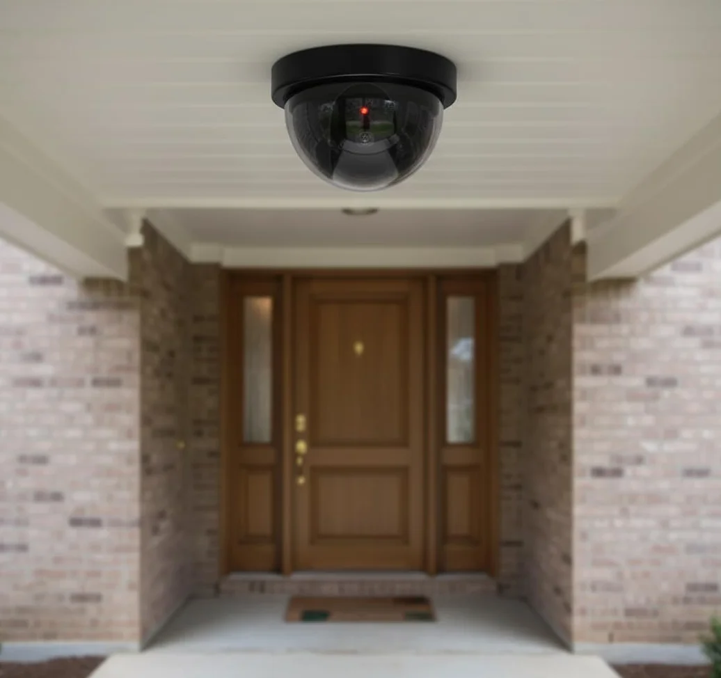 O&W Security Dome Kamera fikcyjna z diodą LED czerwona migająca montaż sufit ściana